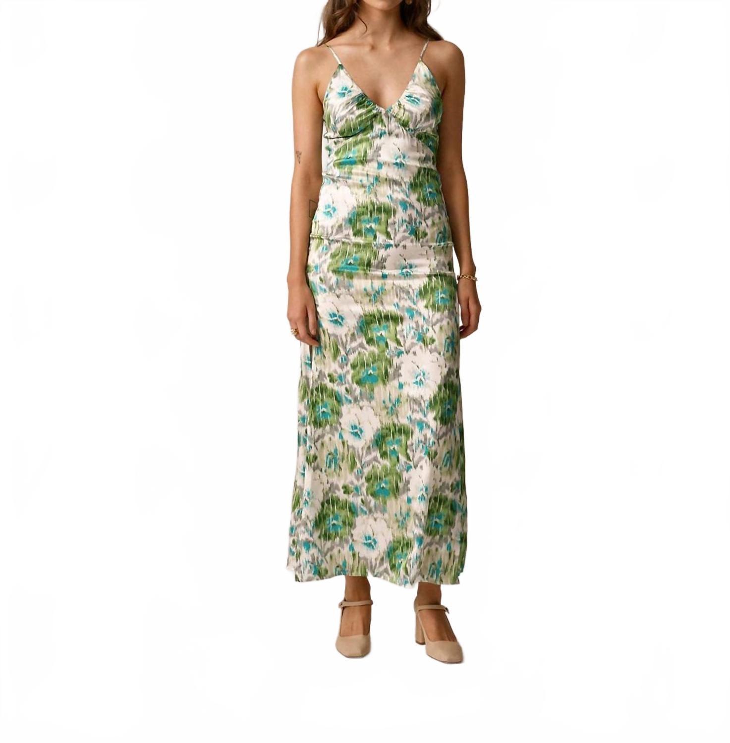 green emerald velvet dress ByTiMo Satin Maxi Dress Boho main image 0