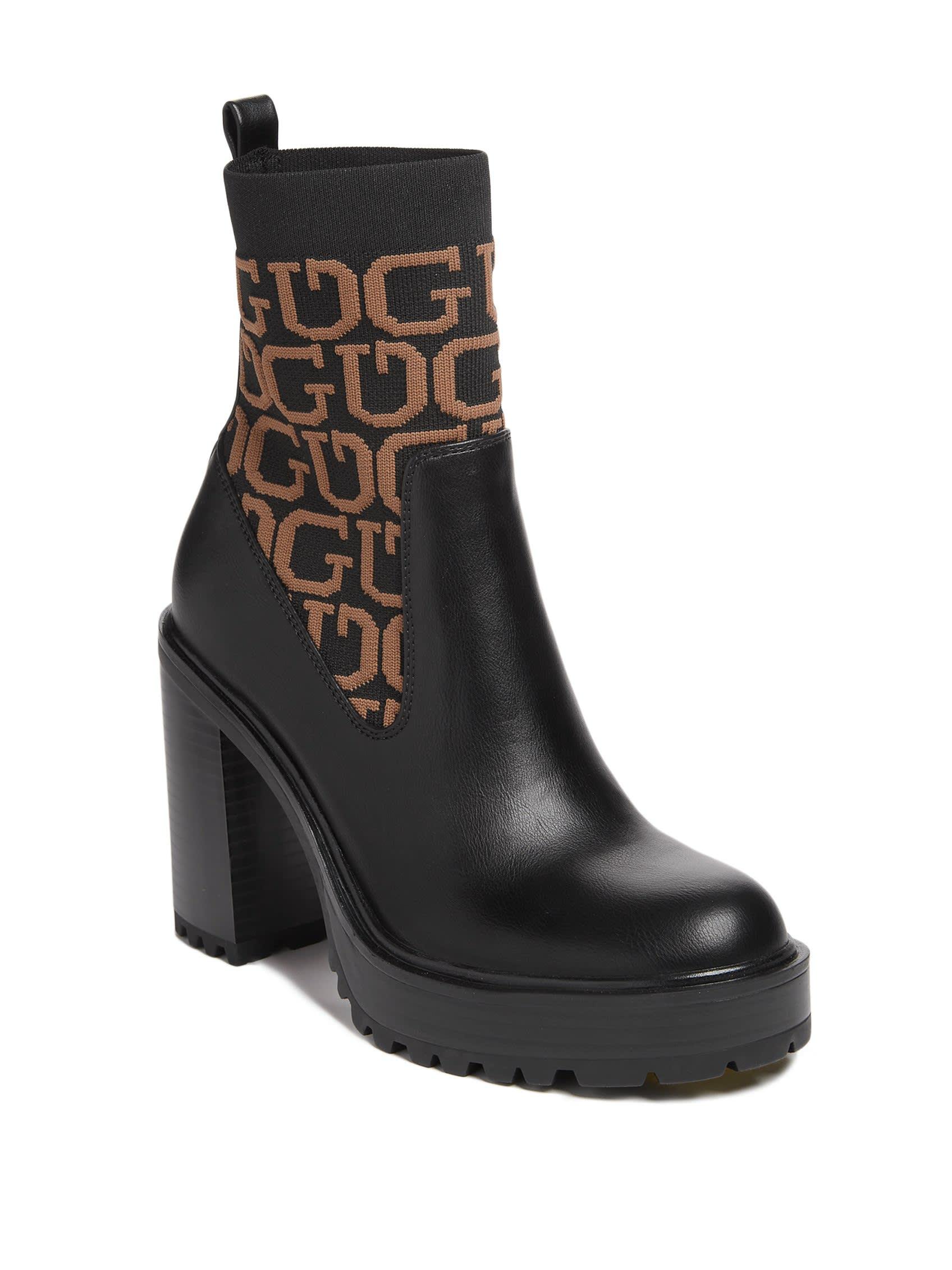 Guess Factory Heeled Logo Boots | Lyst