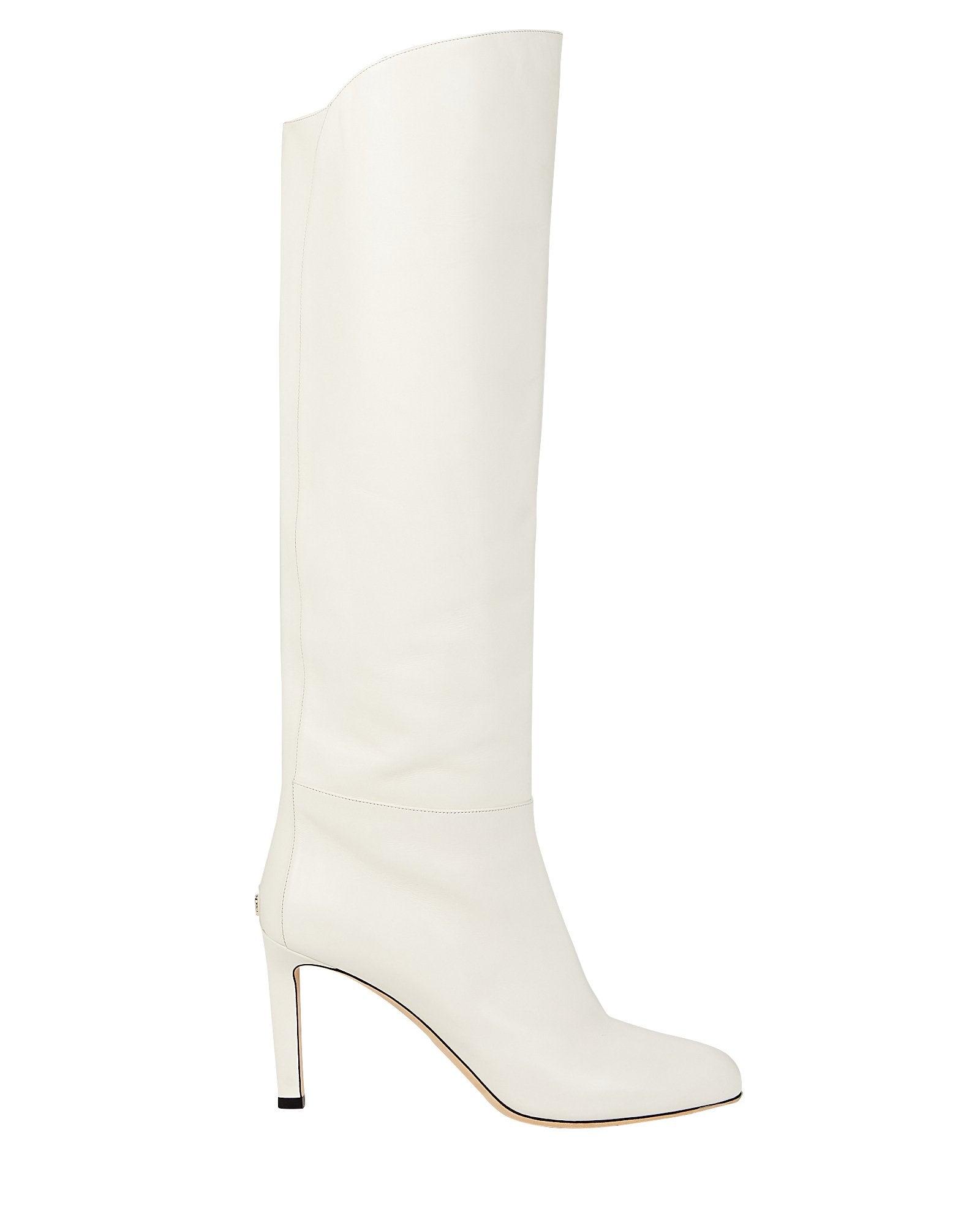 Jimmy Choo Karter 85 Leather Knee-high Boots in White | Lyst