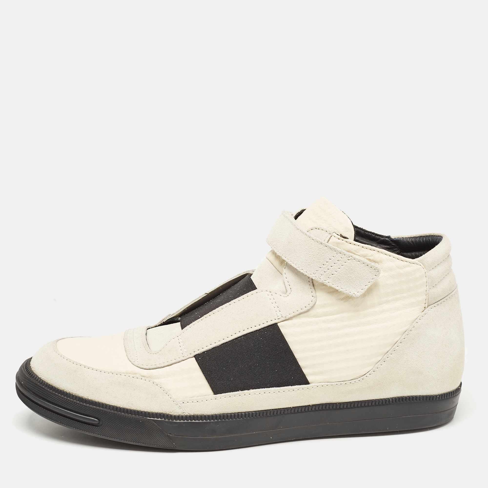Tod’s high-top sneakers Creamy‎ White Suede Mesh Men’s 6.5 Man WHITE Sneakers in Leather XXM04L0HZ40JUS10B009 | Tods main image 3
