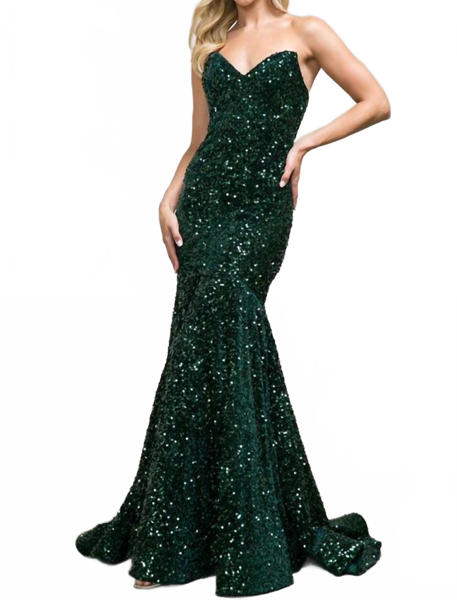 Amelia Couture London Sequin Gown in Green | Lyst Amelia Couture London Sequin Gown in Green | Lyst