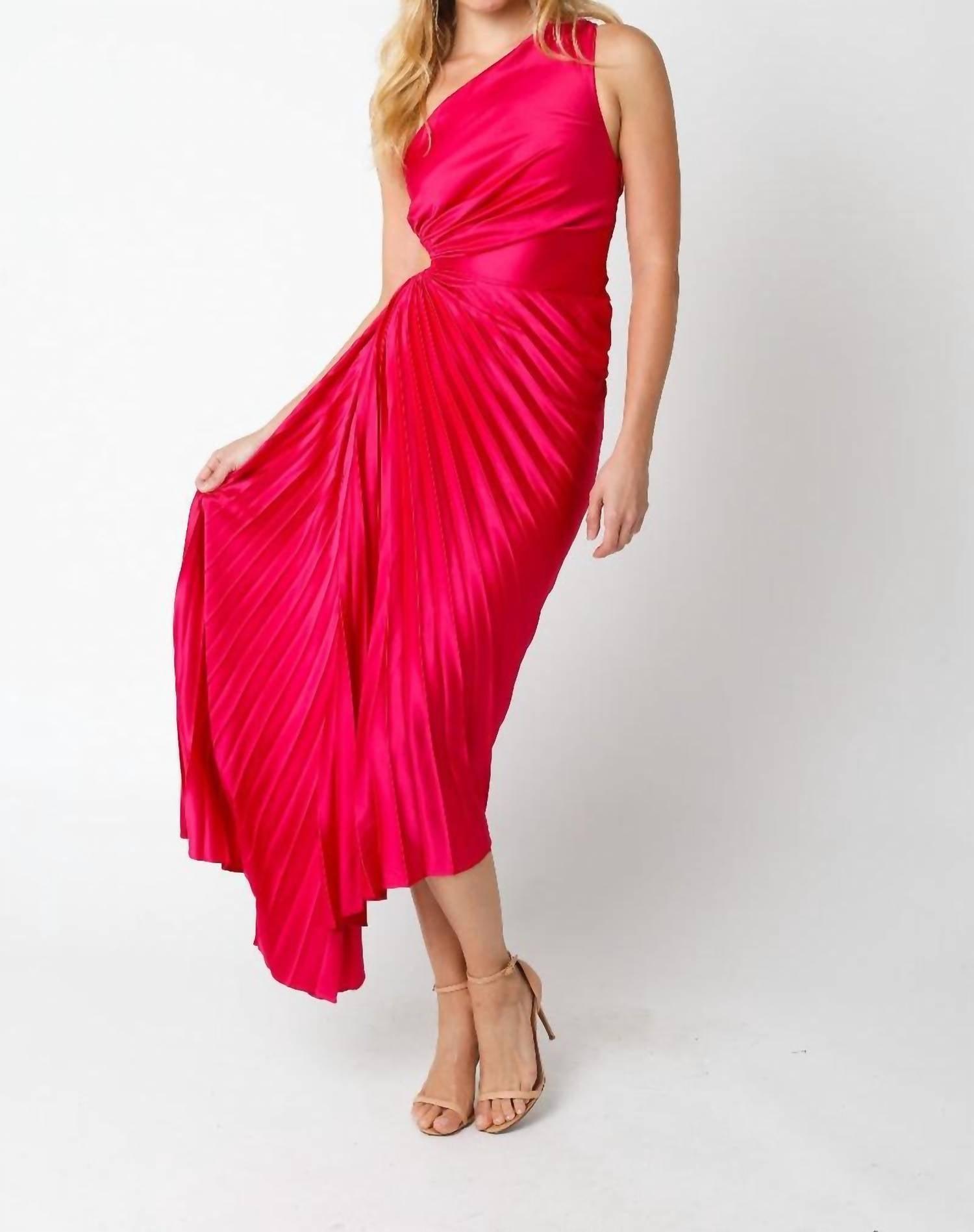 olivaceous red dress Rust red ruched dress