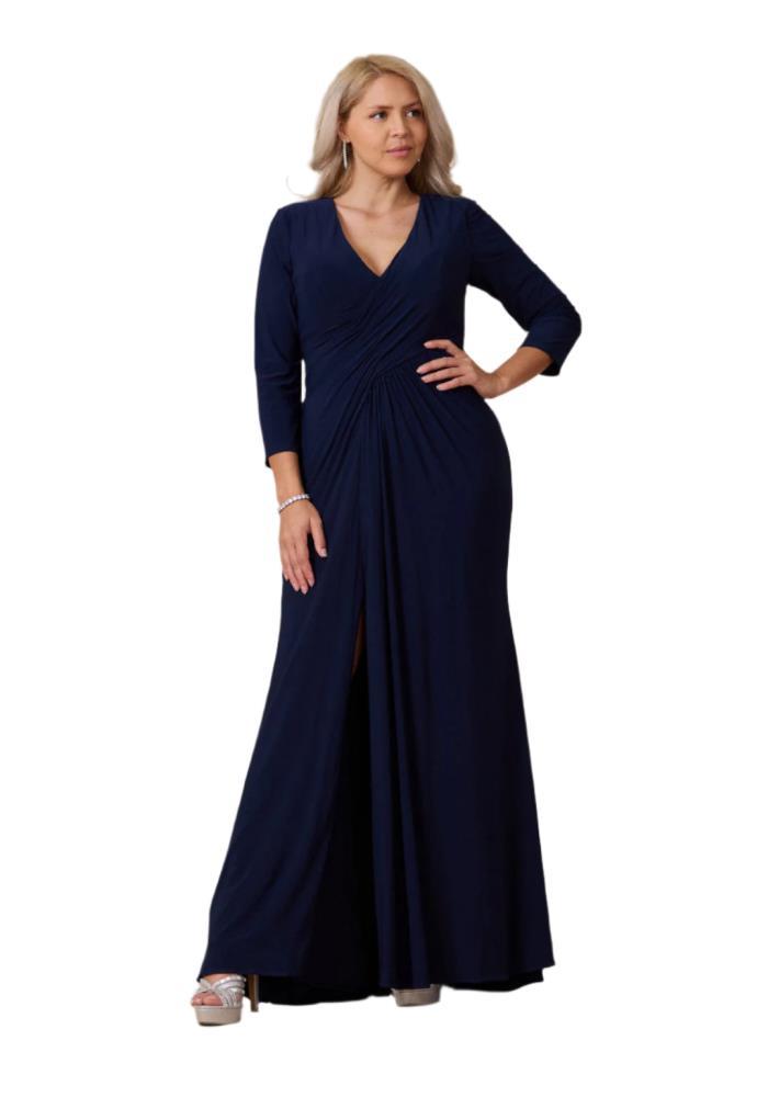 TRUEDAMES Dylan And Davids Full-Length Formal Gown Stretch Evening 3/4 Sleeve  Dress in Blue | Lyst