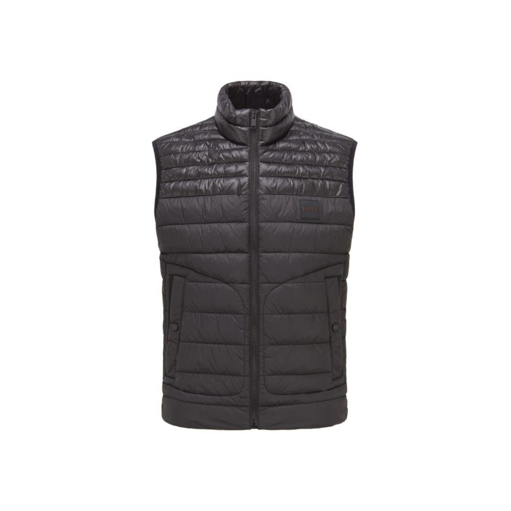 BOSS by HUGO BOSS Synthetic Water Repellent Padded Gilet in Blue for Men Mens Clothing Jackets Waistcoats and gilets 
