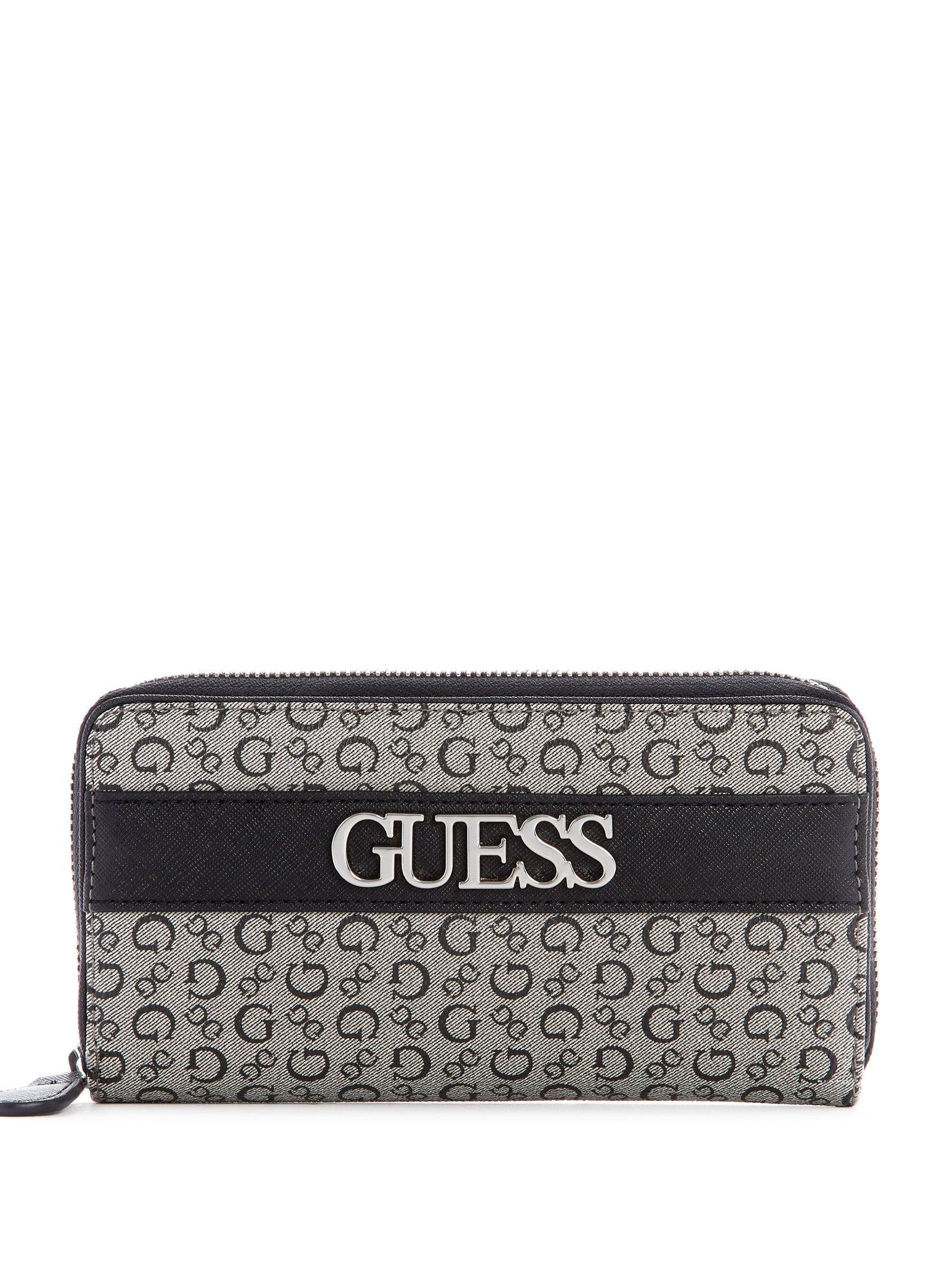 Guess Factory Brooker Logo Medium Zip-around Wallet in Black | Lyst