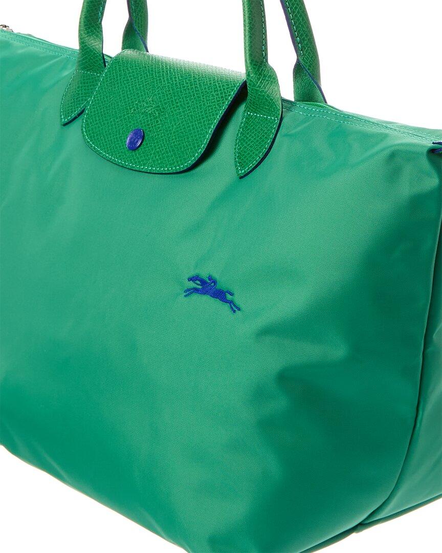 Longchamp Le Pliage Green Medium Canvas Tote Bag