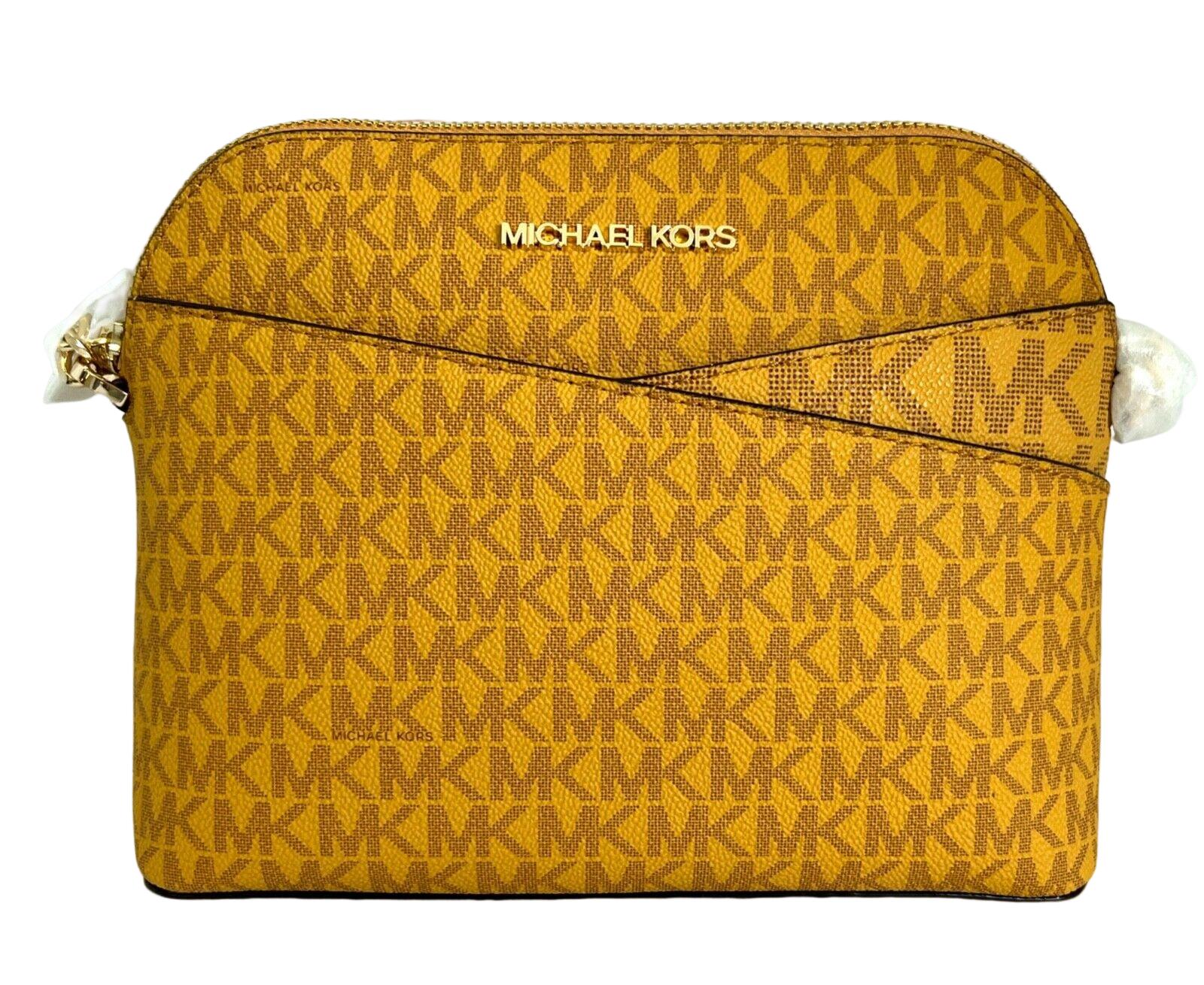 Michael Kors Jet Set Medium Crossbody Leather Handbag in Yellow