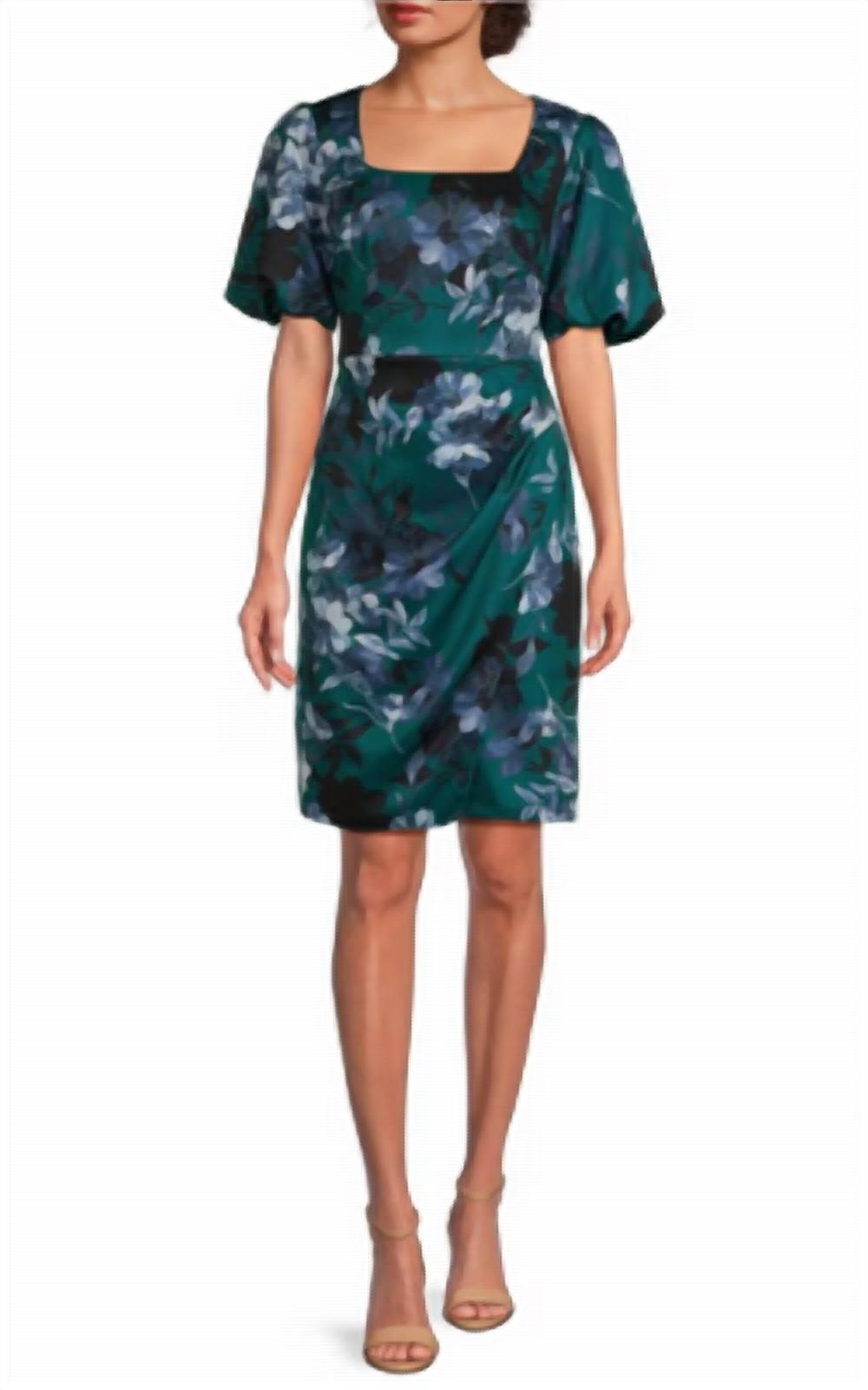 green emerald velvet dress Alex Evenings 81171794 Short Cocktail Midi Length Dress
