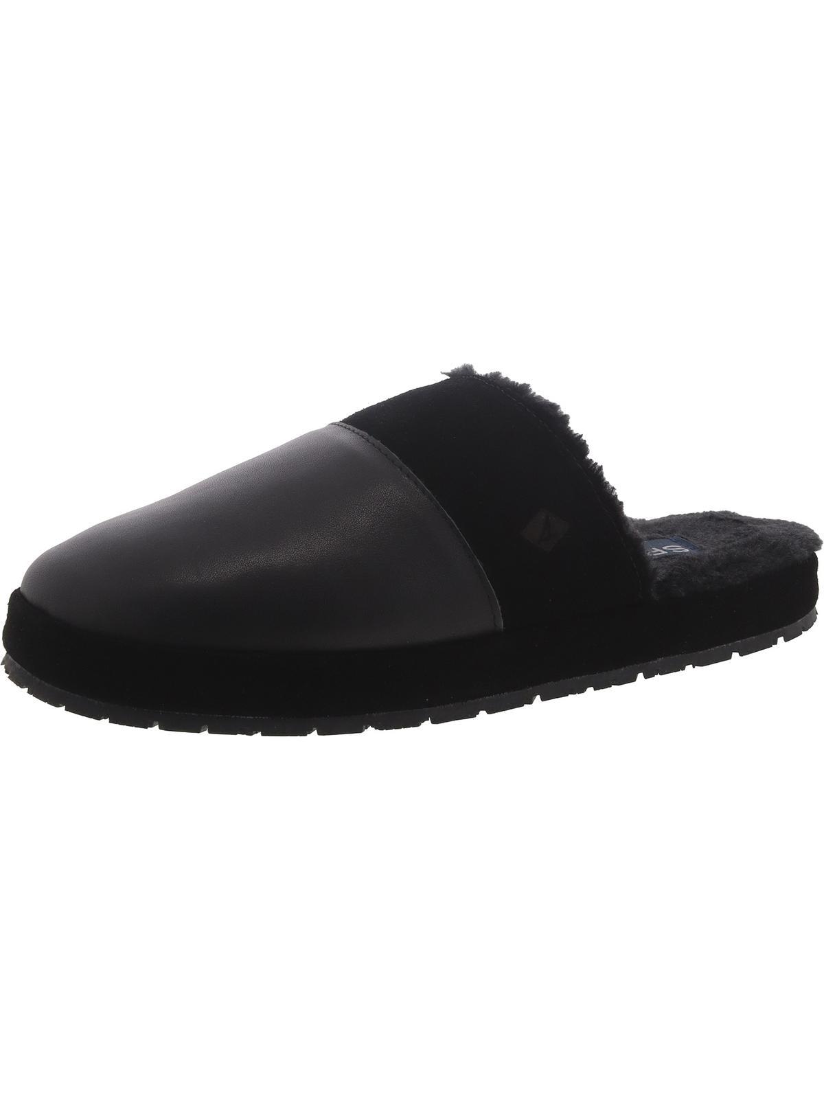 Sperry Top Sider Leather Faux Fur Slide Slippers in Black for Men Lyst