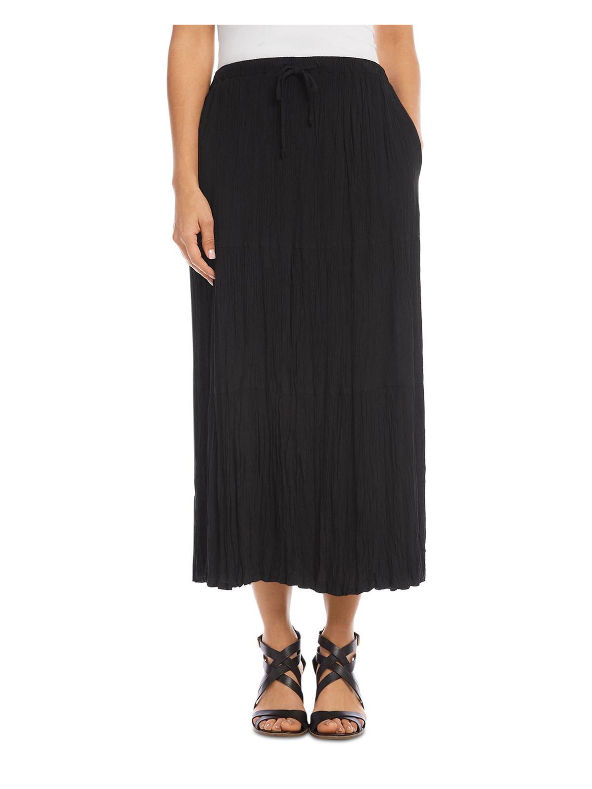 Karen Kane Tiered Office Midi Skirt in Black | Lyst