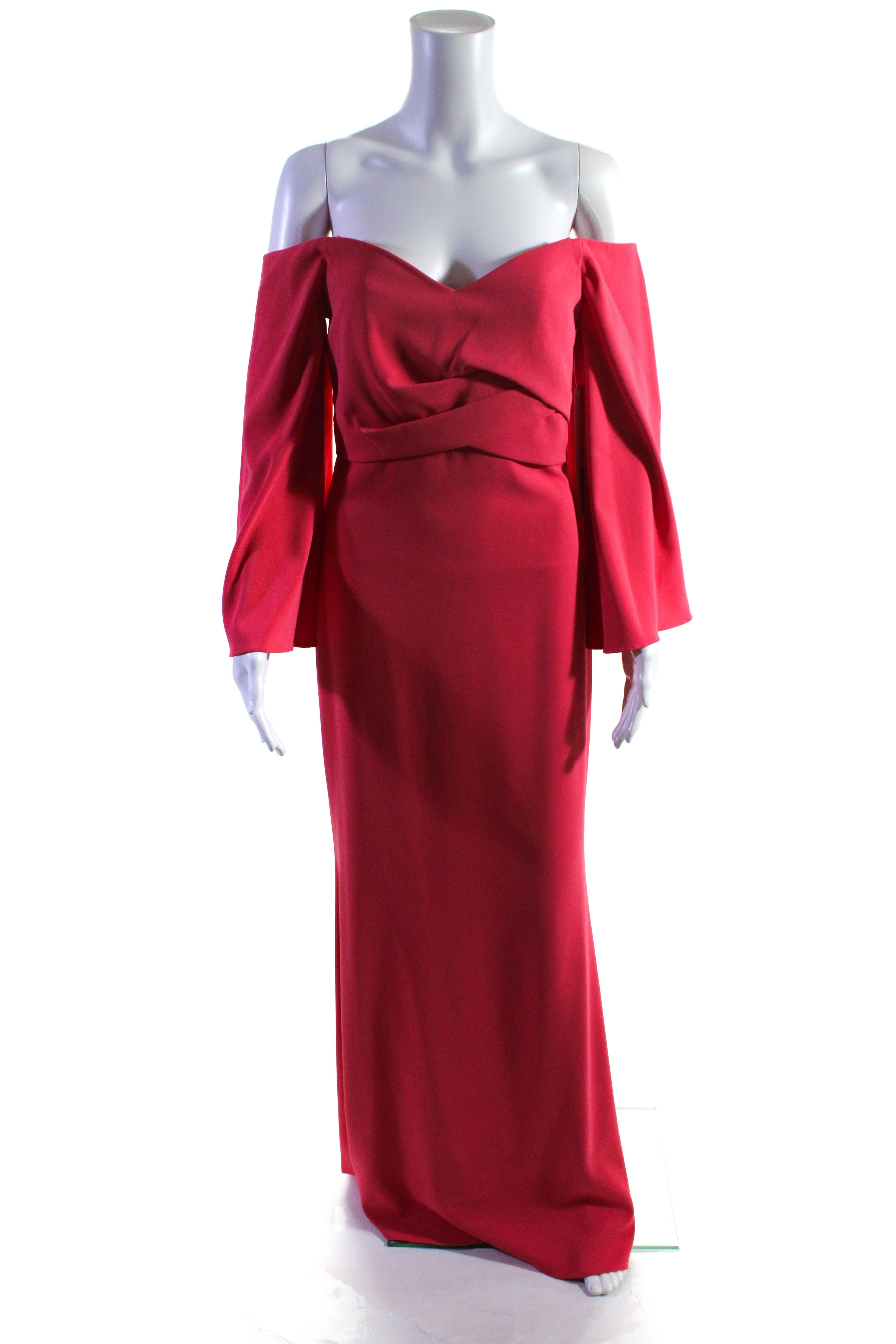 Badgley mischka sangria ruffle gown sales
