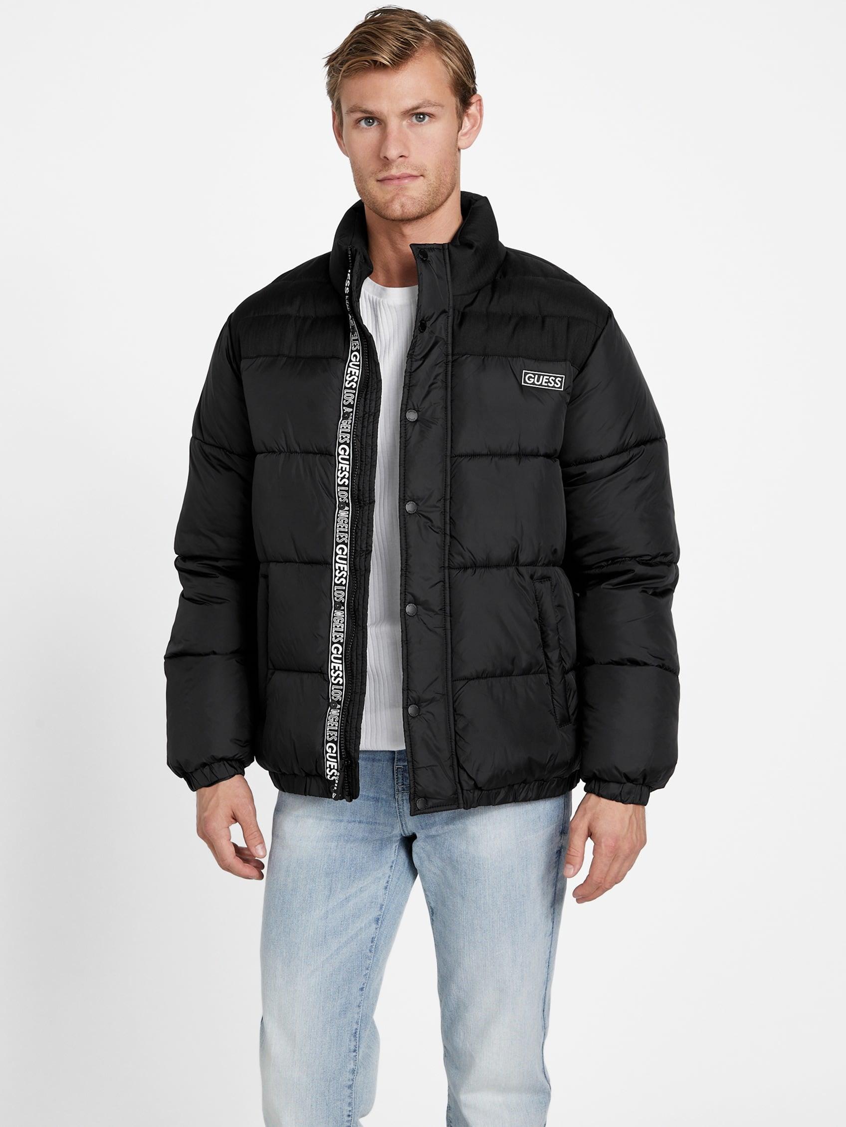 Guess Factory Eco Ralph Puffer Jacket in Black for Men | Lyst