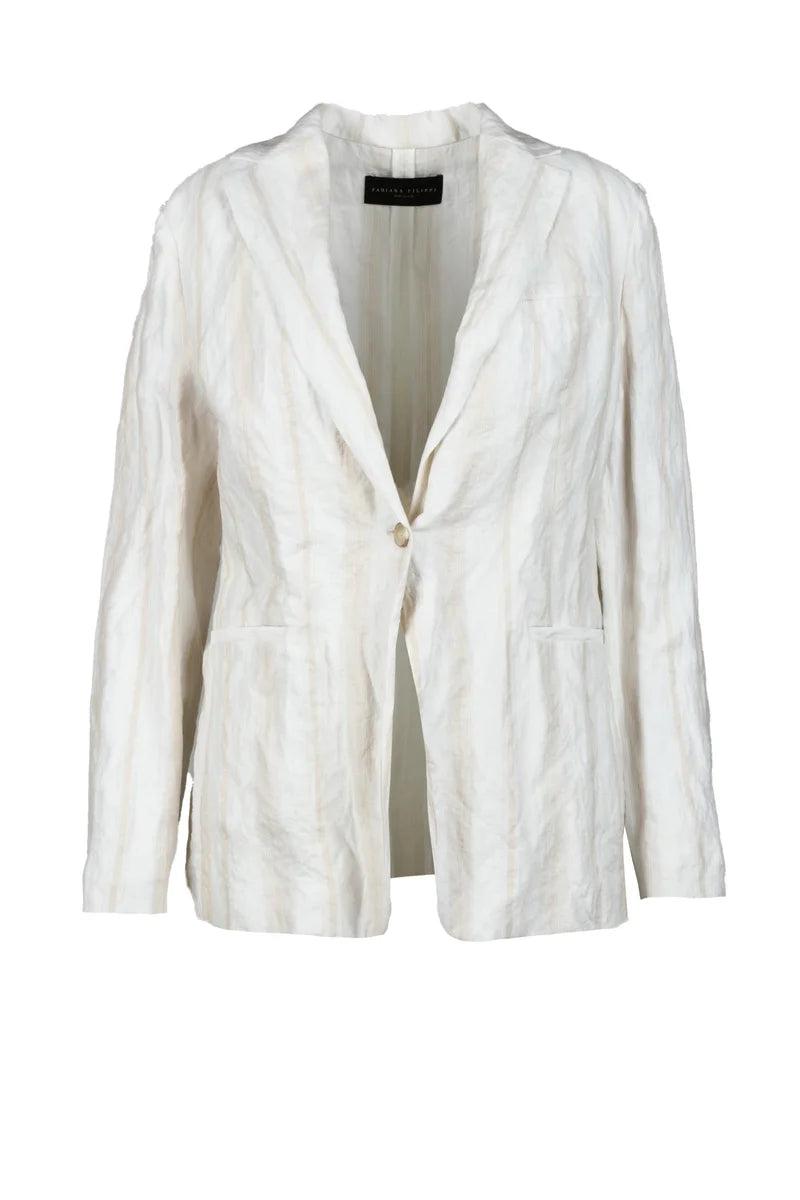 ファビアナフィリッピ　ホワイト　ジャケット Fabiana Filippi Jacket Cotton Metallic Fiber in White | Lyst