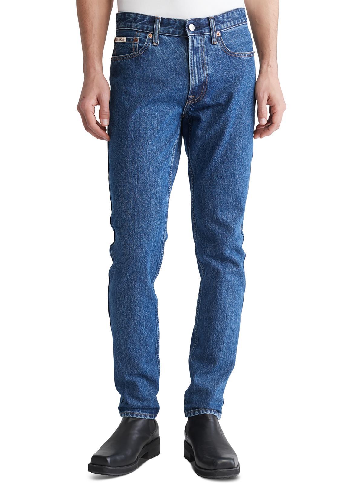 Calvin Klein Mid Rise Narrow Leg Slim Jeans in Blue for Men | Lyst
