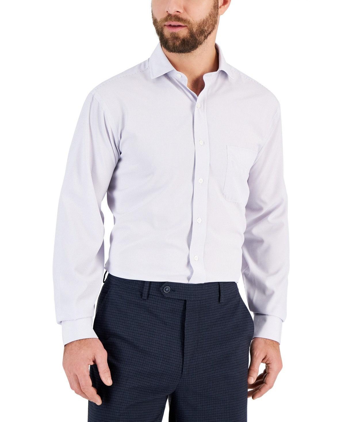 Club Room Dress Shirts Striped Stretch Button Up Fts166 in White for Men |  Lyst