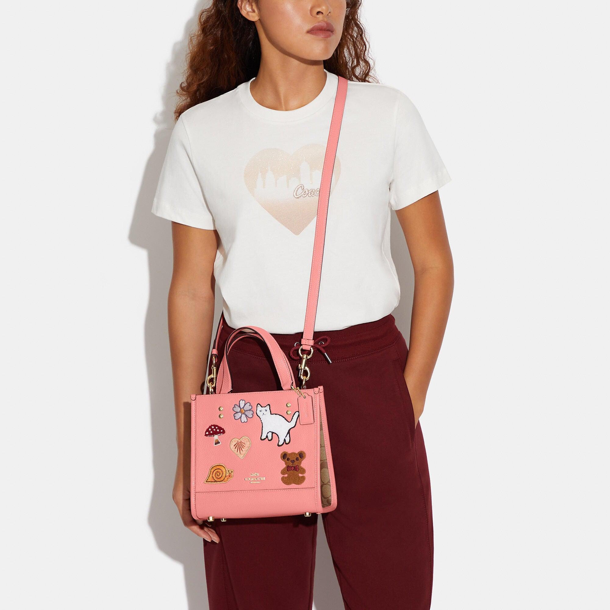 COACH,Dempsey 22 ,2way mini tote handbag,Crossbody bag, new item, Pink  White.