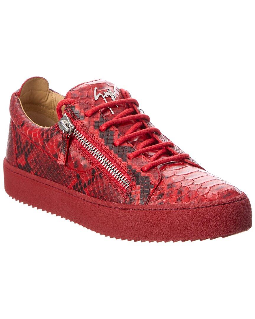 Giuseppe Zanotti May London Snake-embossed Leather Sneaker in Red for Men |  Lyst