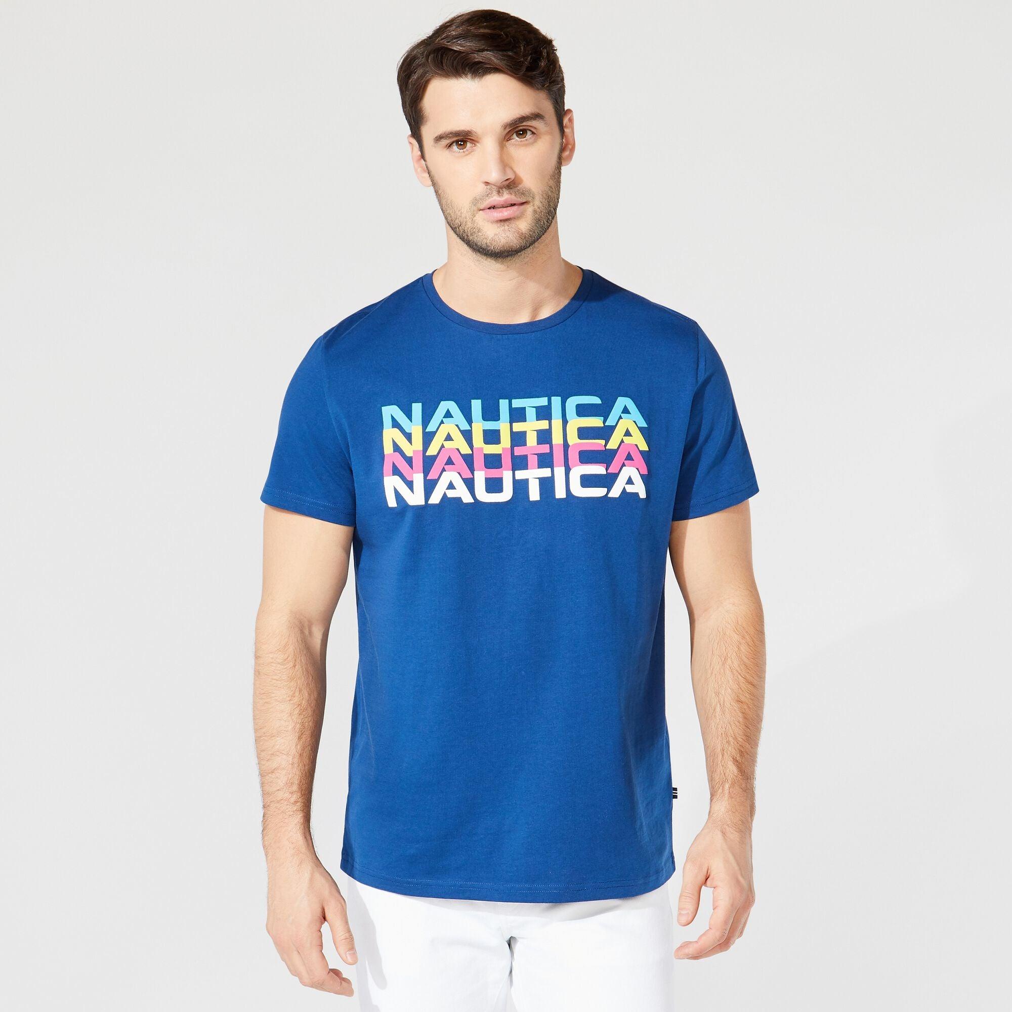 Nautica Big & Tall Multiple Logo Graphic T-shirt in Blue for Men | Lyst