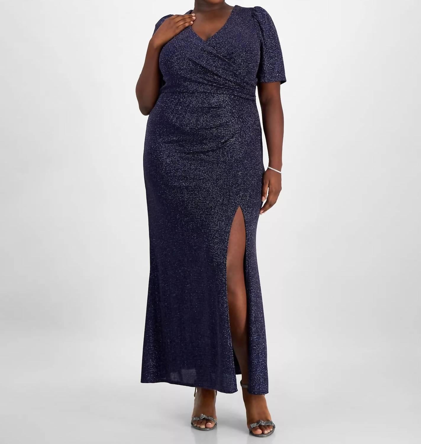 green emerald velvet dress Alex Evenings Black Cold Shoulder Gown main image 1