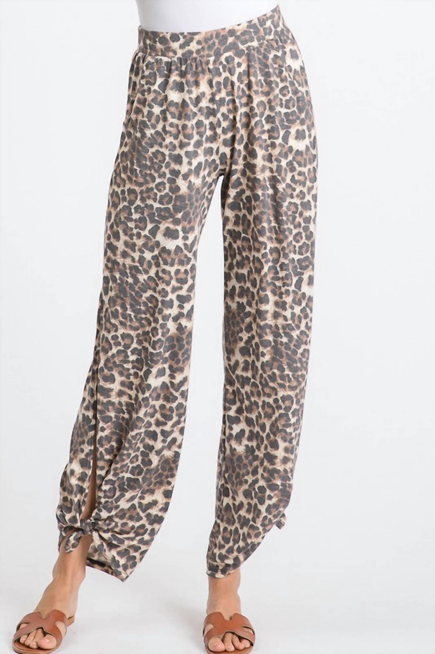 Roen side leopard design corduroy pants Roen side leopard design
