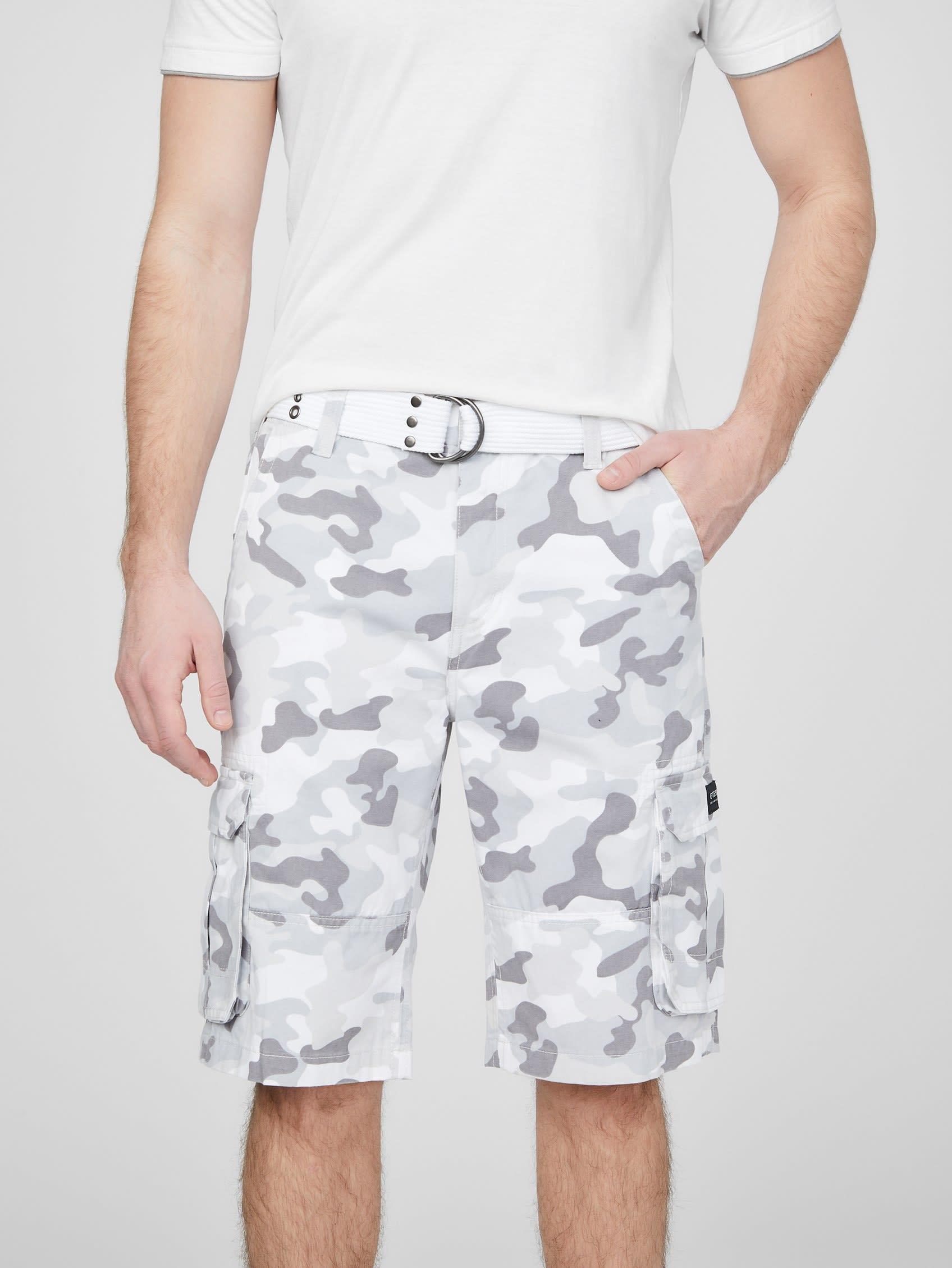 Guess Factory Karl White Camo Cargo Shorts for Men Lyst