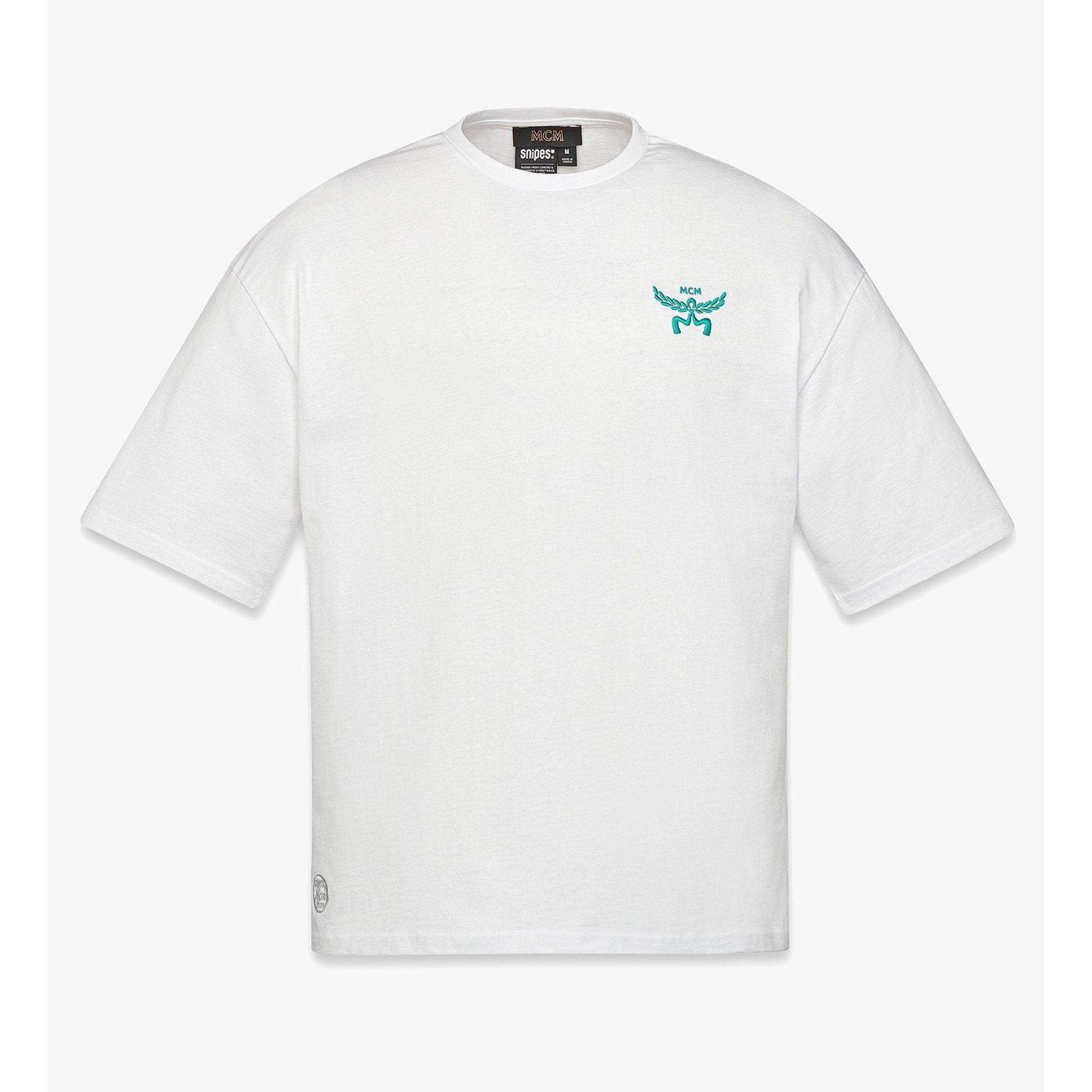 Tシャツ・カットソー MCM WHITE COTTON T-SHIRT XX-Large Laurel Logo Print T-Shirt in Organic Cotton White