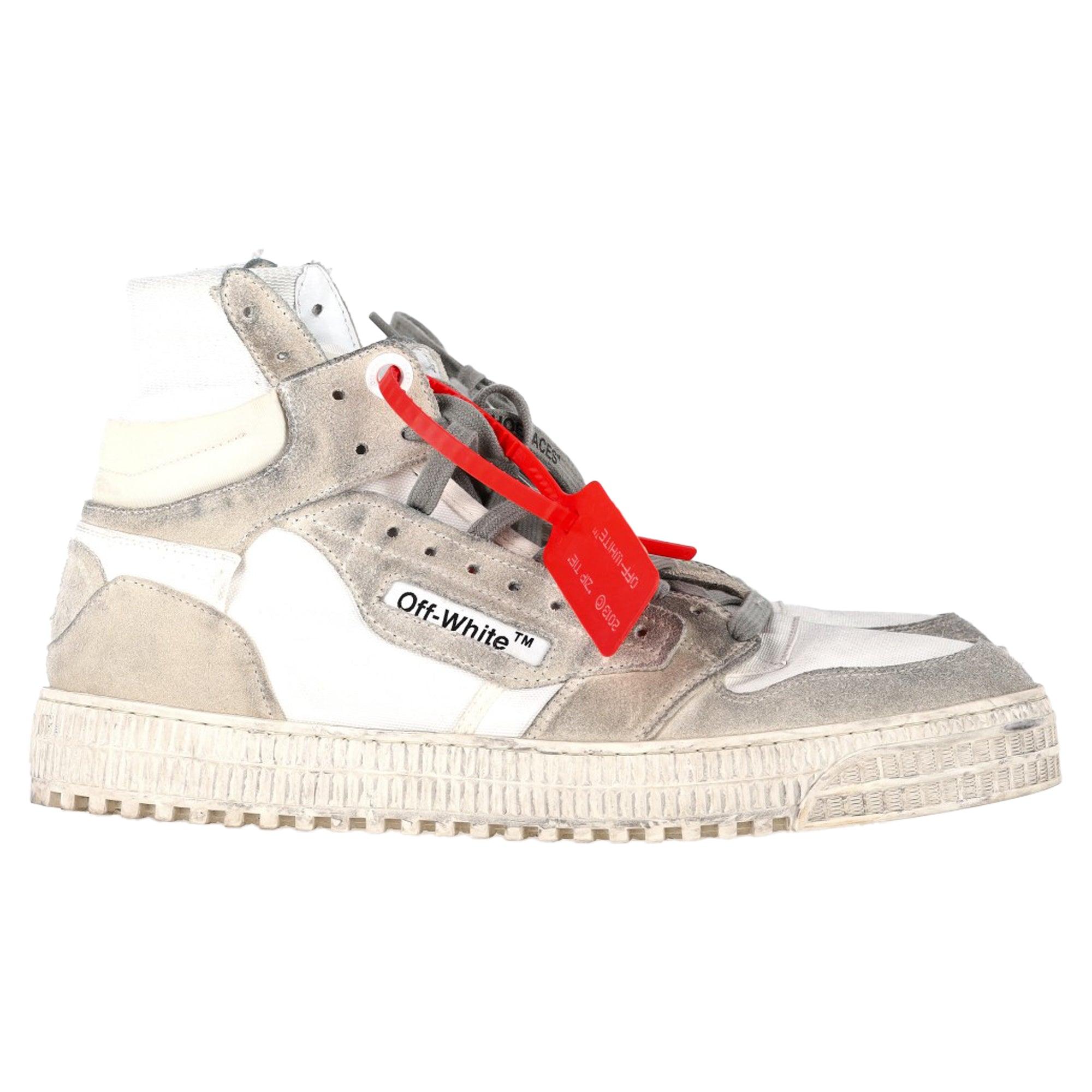 ★Off-White★ Off Court 30 High Top Sneakers Grey White OWIA OFF-WHITE 3.0 Off Court Metallic Sneaker Silver Men's