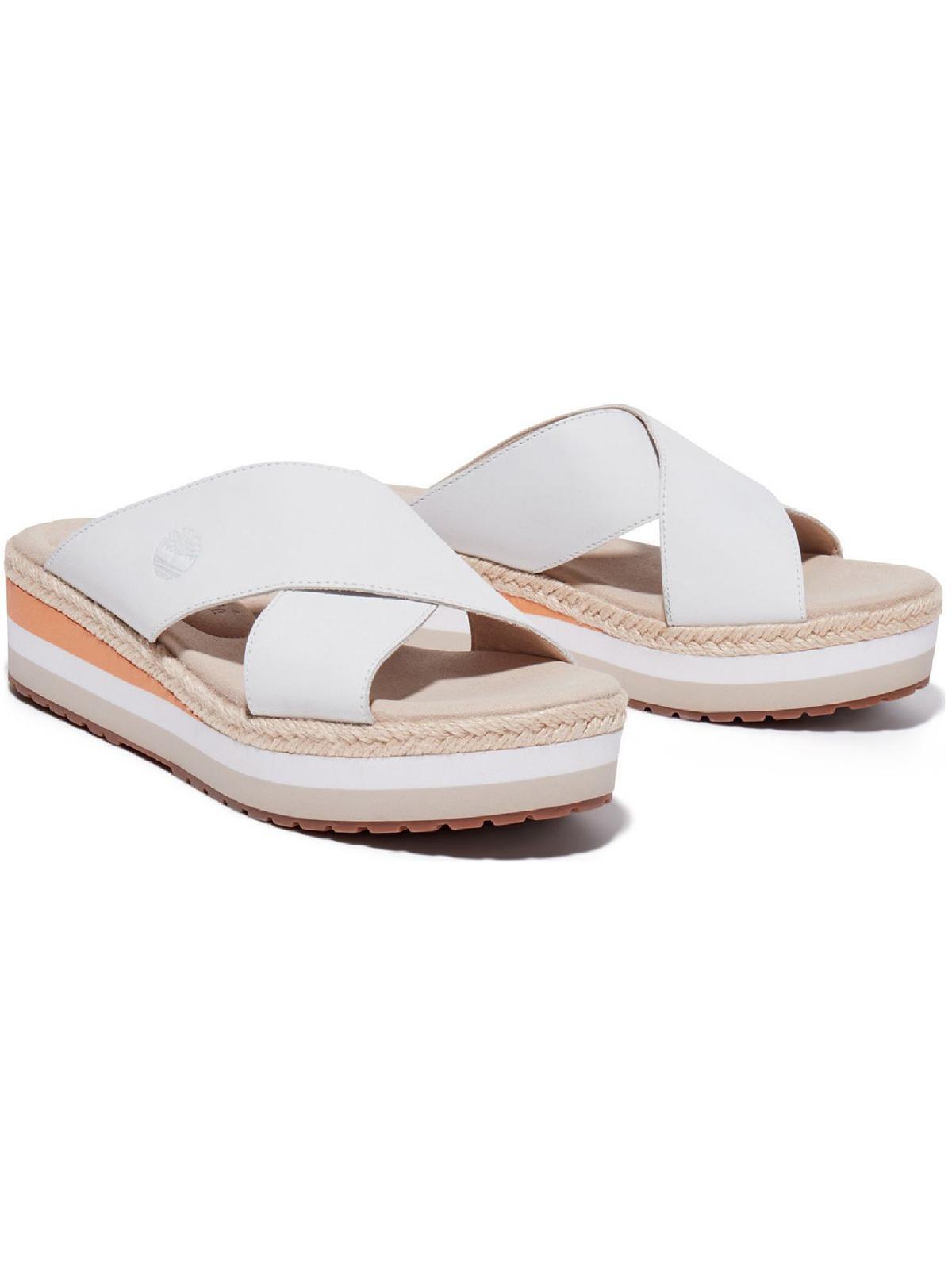 Timberland Santorini Leather Espadrille Mule Sandals in White | Lyst
