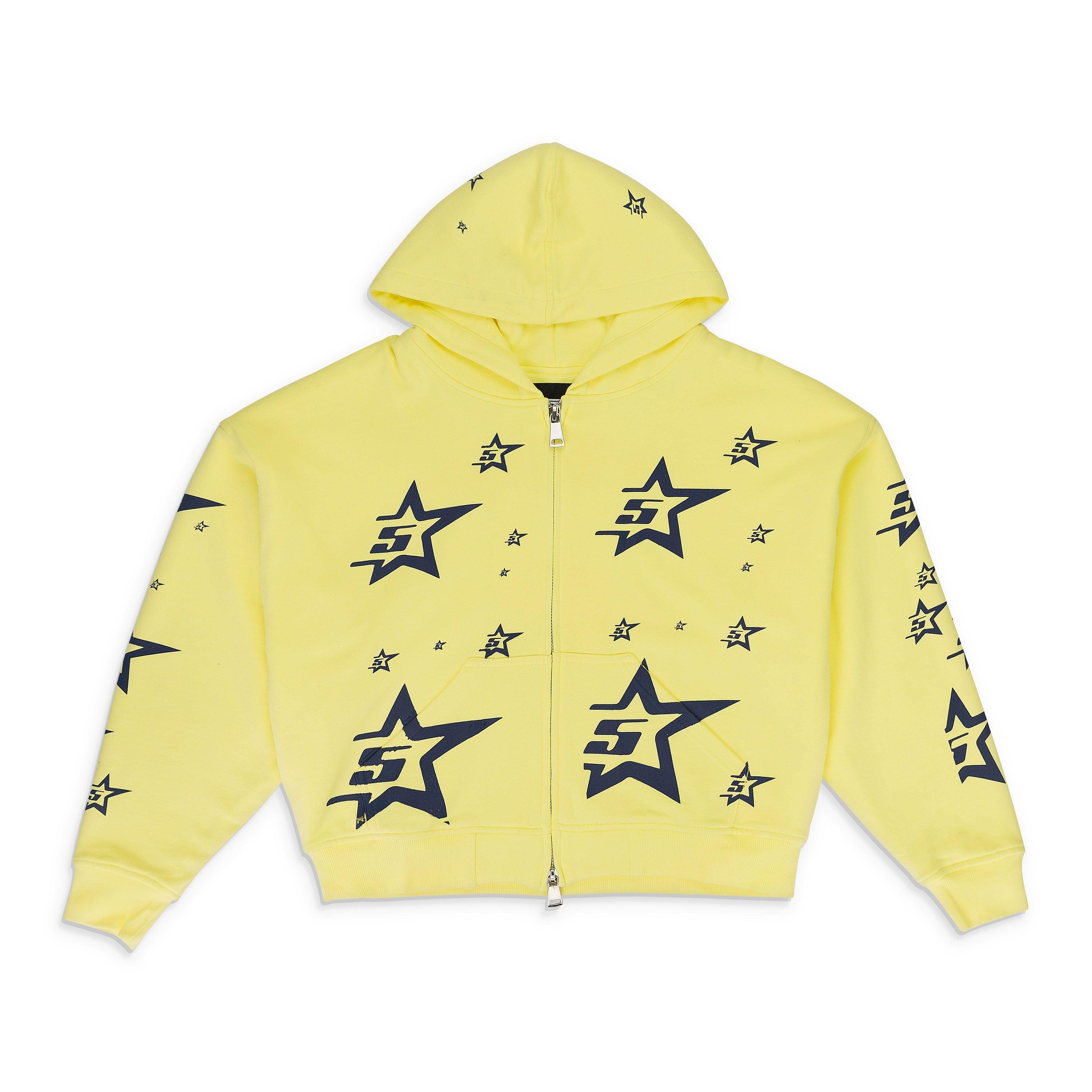 ハッピー様 Sp5der Double Layer 5Star Zip Up Hoodie in Yellow for Men | Lyst