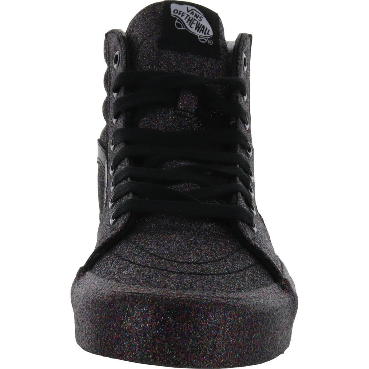 Vans Sk8 Hi Rainbow Glitter High-top Fashion Sneakers in Black | Lyst