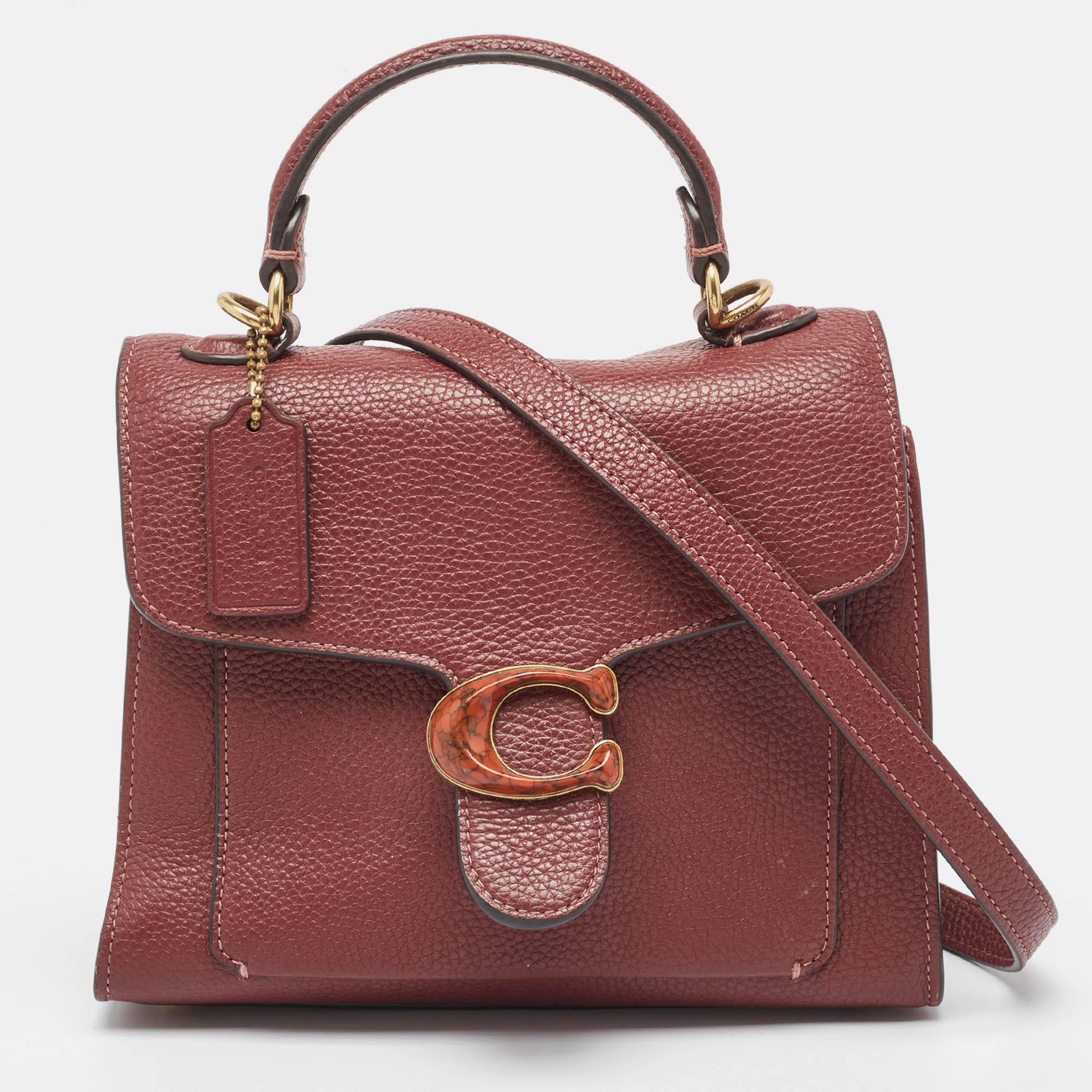 COACH Leather Tabby Top Handle Bag in Red Lyst