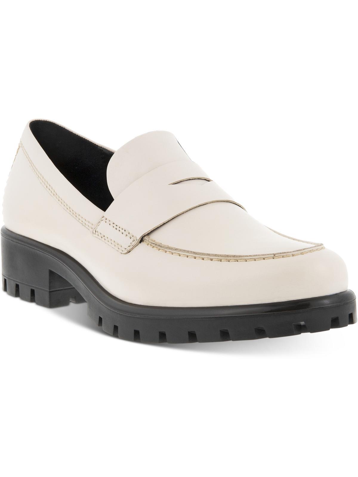 Ecco Embossed Moc Penny Loafers White |