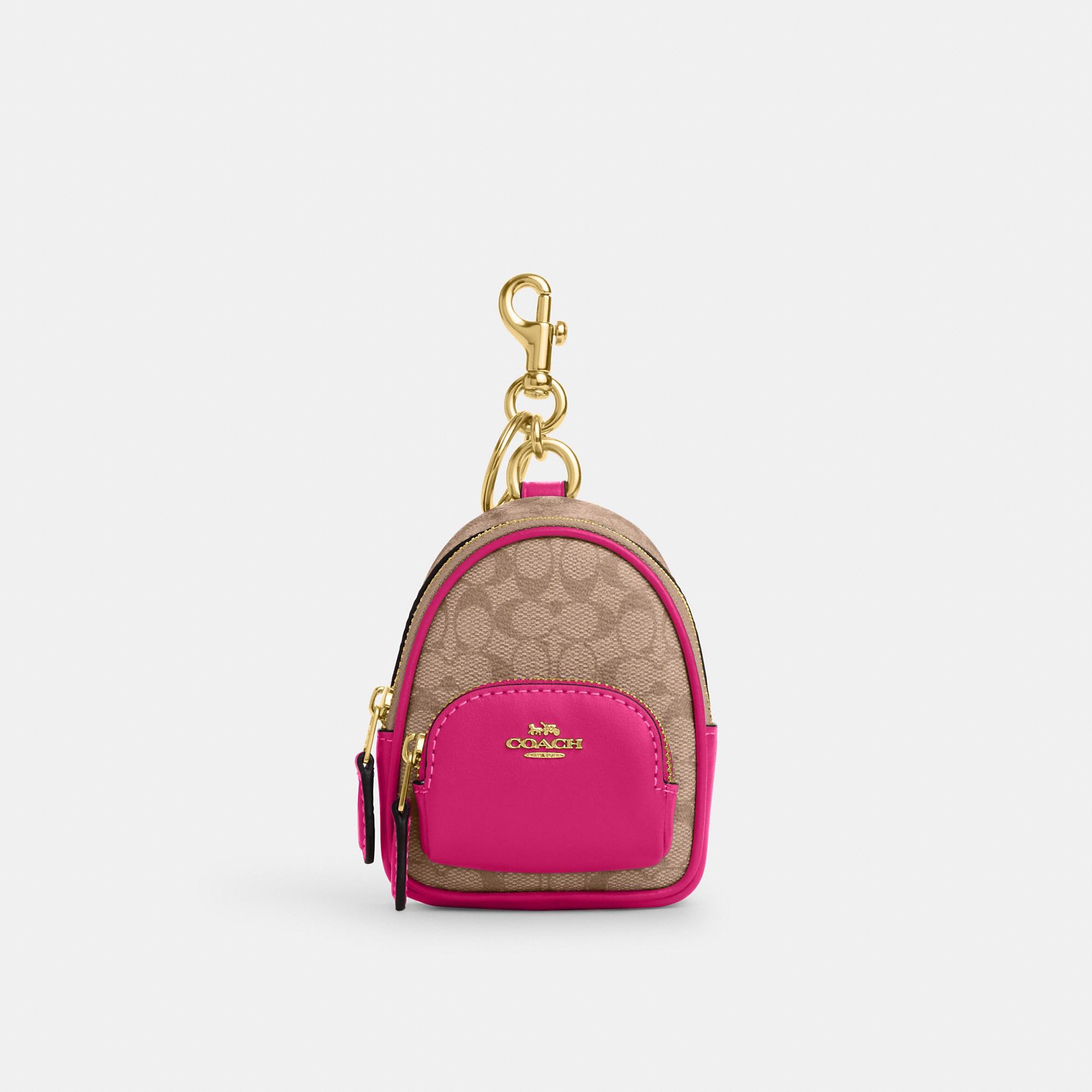 COACH® Outlet  Circular Coin Pouch Bag Charm In Signature Canvas