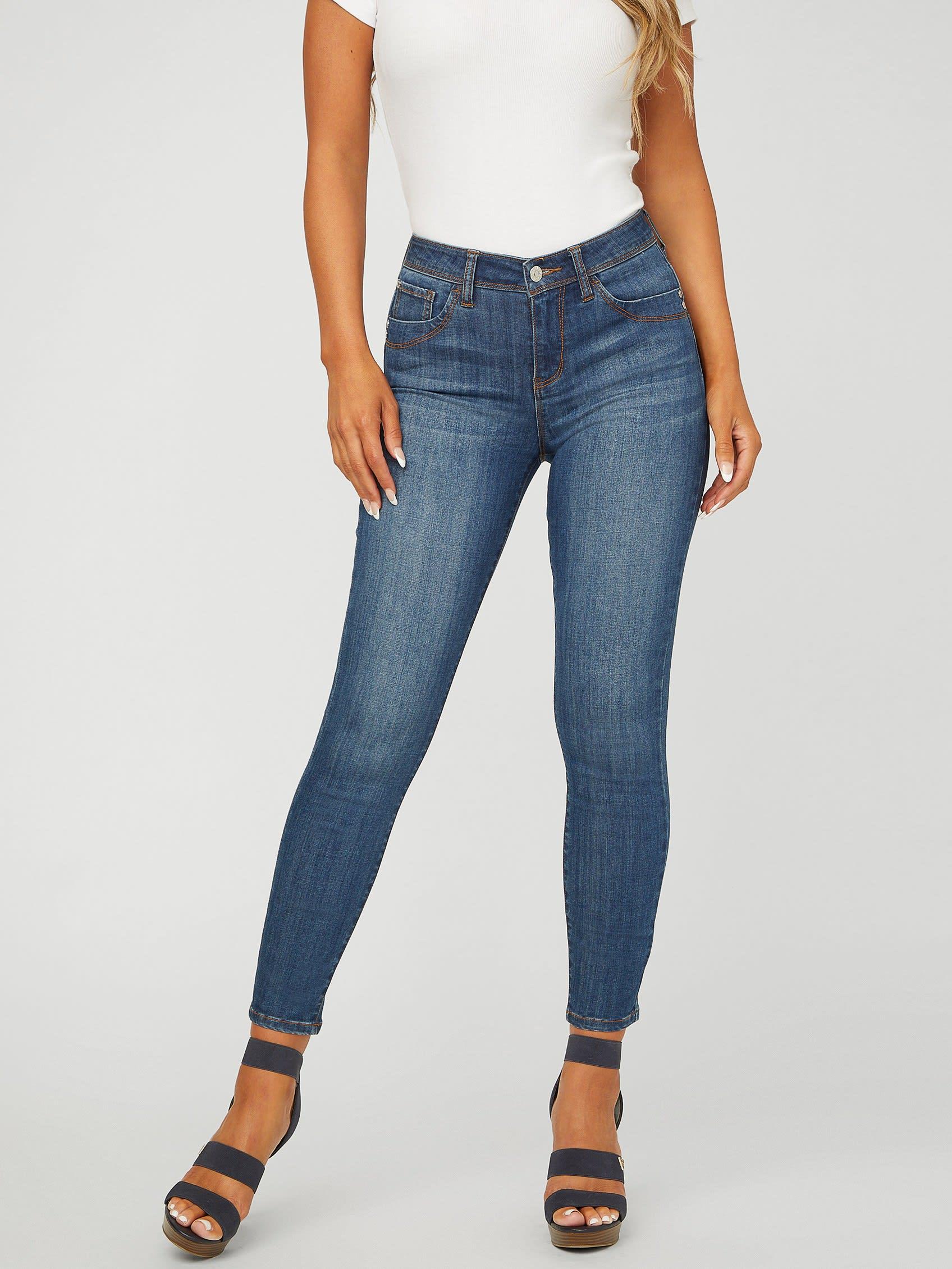 Guess Factory Curvy Mid-rise Jeans in Blue | Lyst