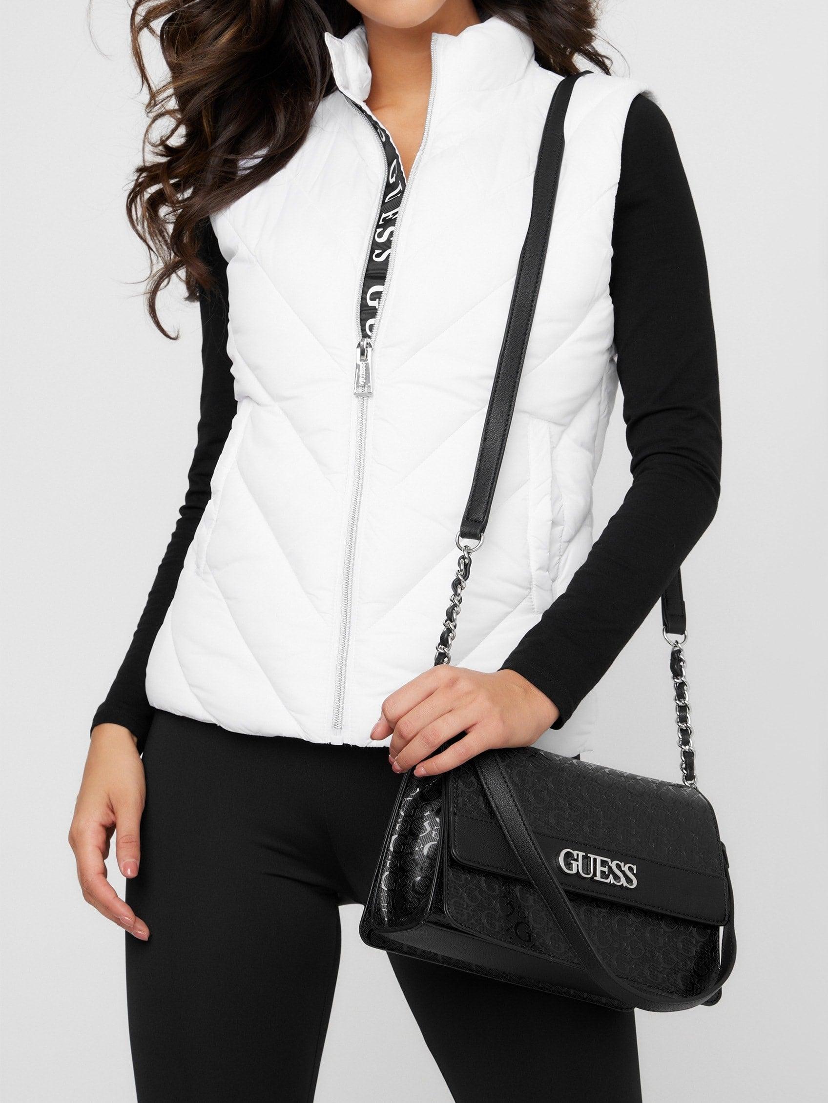 Guess Factory Brooker Logo Flap Crossbody in Black | Lyst