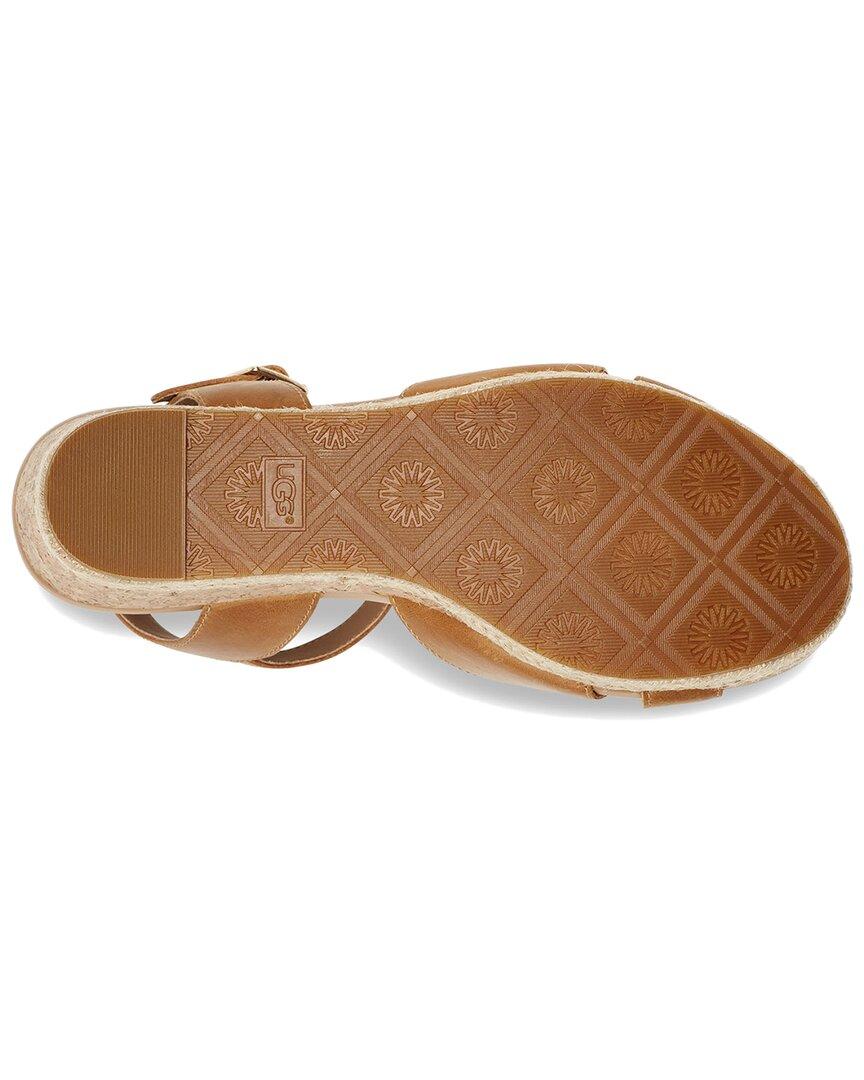 UGG Cloverdale Leather Wedge Sandal in Brown Lyst