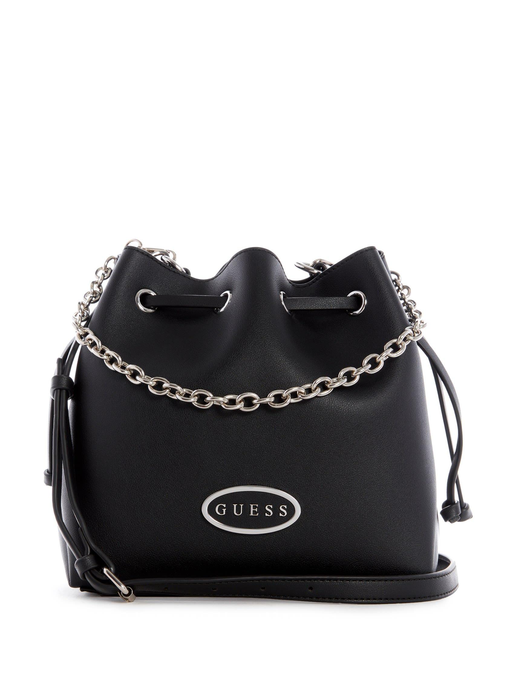 Guess Factory Dearborn Drawstring Bucket Bag in Black | Lyst