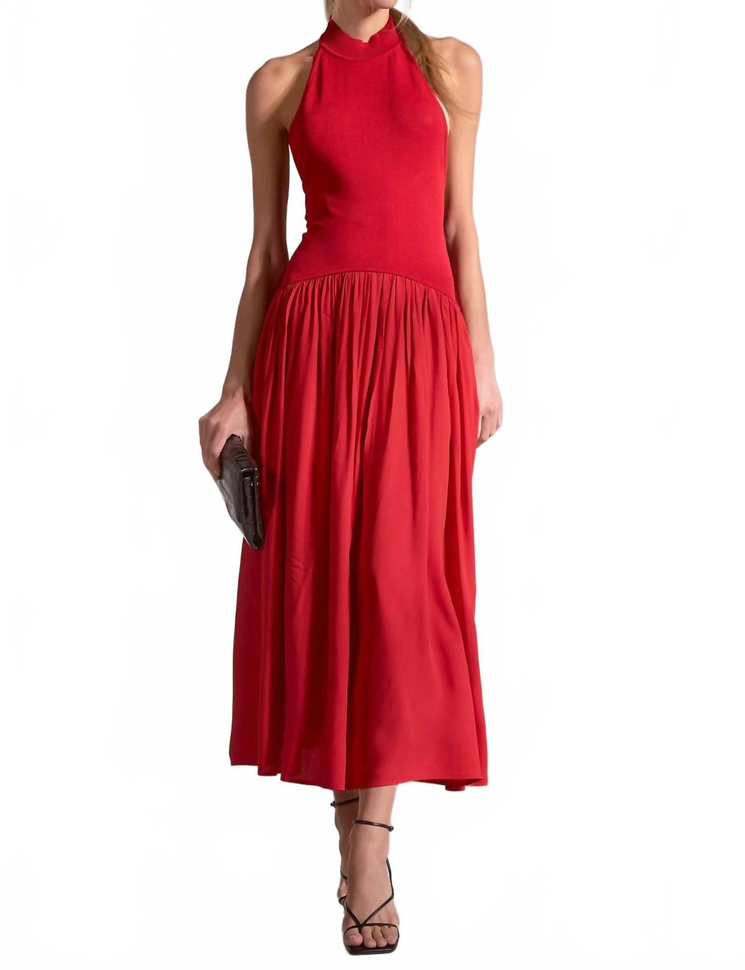 short halter dresses Talei Blue Halter Puff Mini Dress - US 14 main image 0