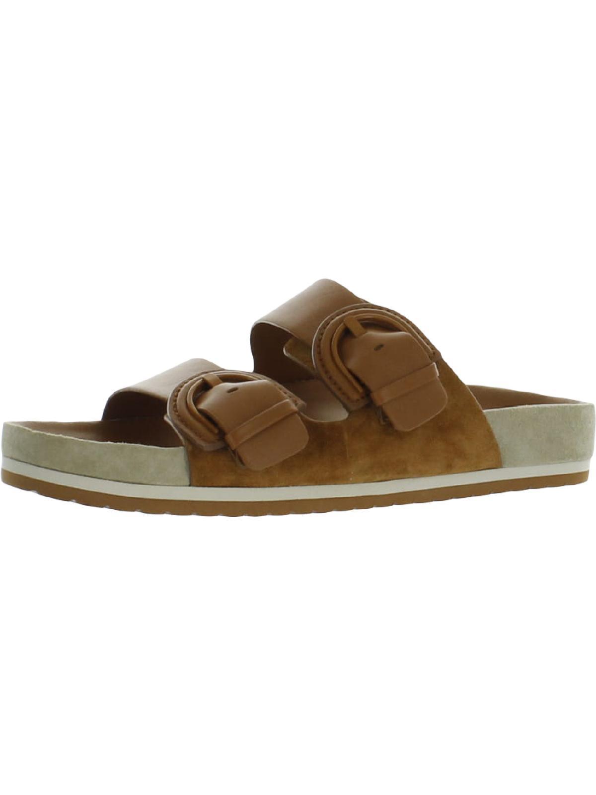 Faux suede shop slide sandals