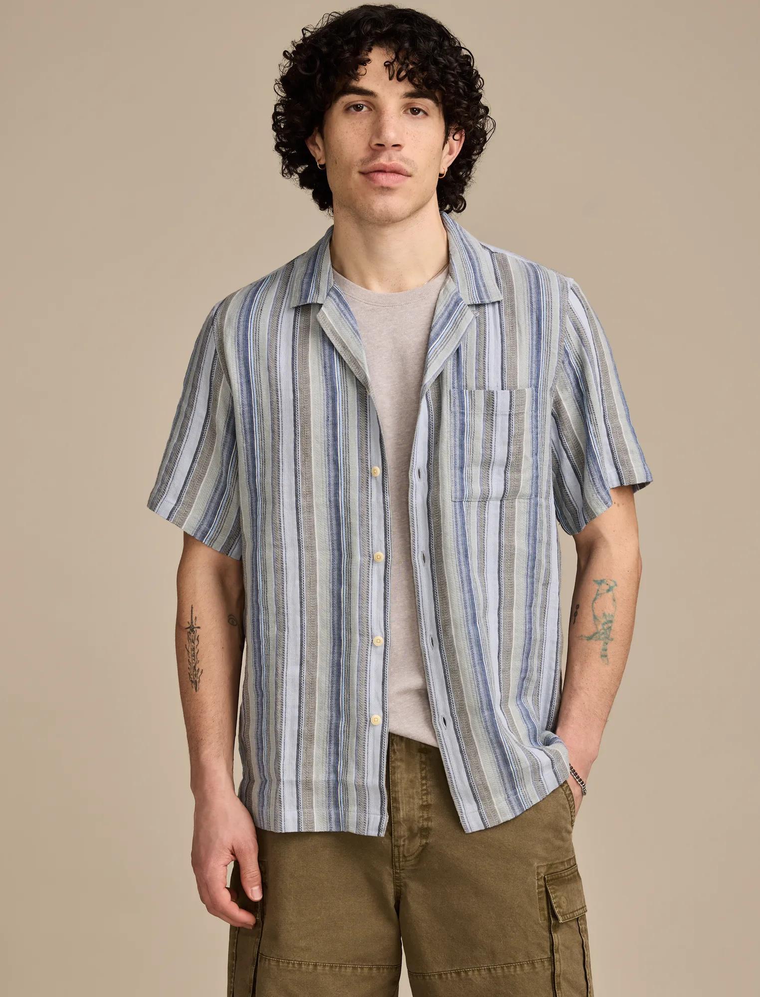 Etro Camicia in Lino con Fantasia a Righe Pinstripe uomo - Glamood Outlet