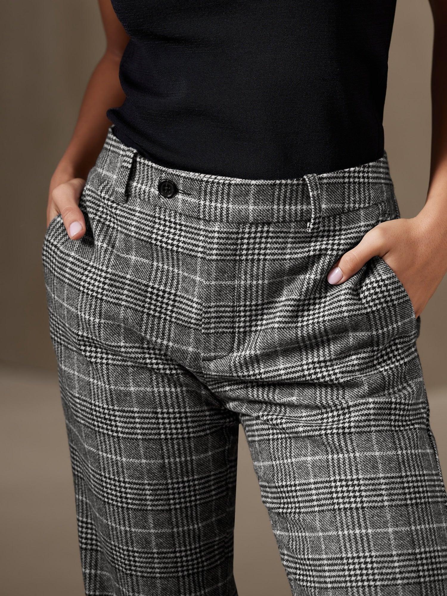 OEM Plaid Harem Pants Women's Straight Leg Plaid Cigarette Pants Loose -  China Women's Trousers and Casual Pants price | Made-in-China.com