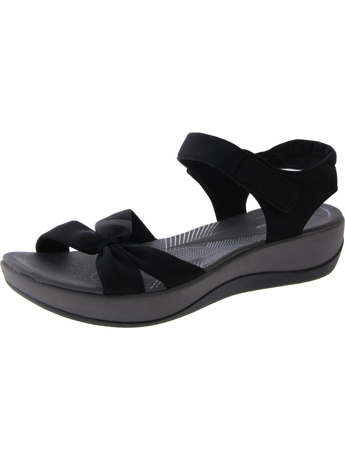 Clarks Arla Shore Ankle Strap Open Toe Wedge Sandals in Black Lyst