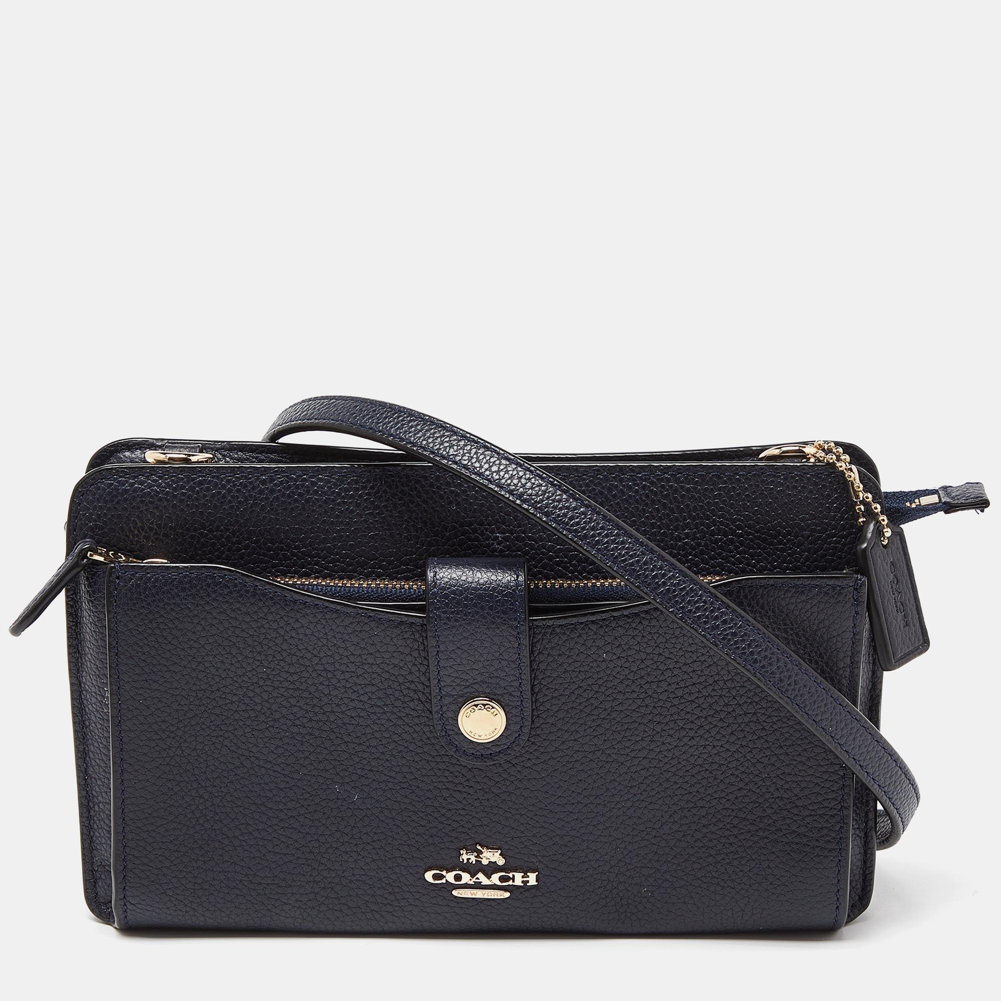 COACH Leather Noa Pop Up Crossbody Bag in Blue Lyst