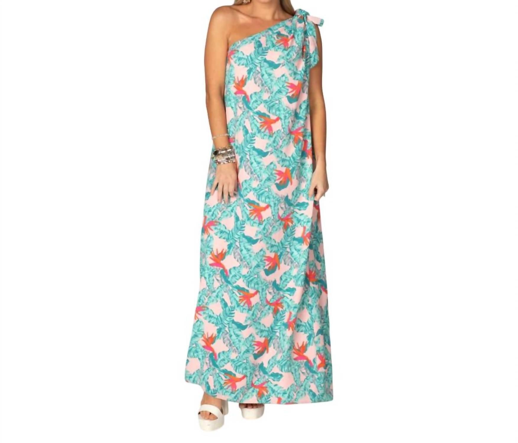 buddy love one shoulder dress BuddyLove Goddess One Shoulder Maxi Dress in Blue