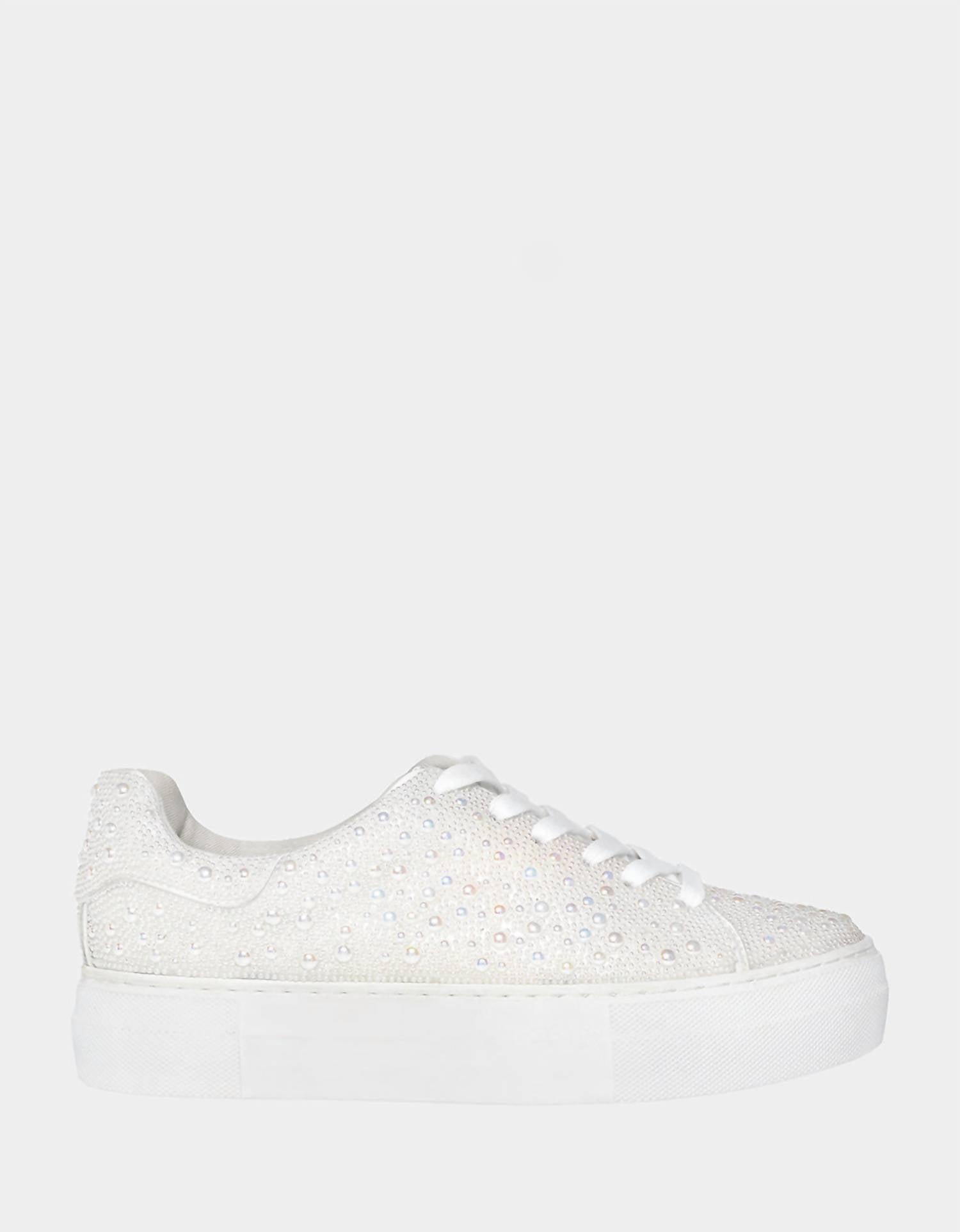 Betsey Johnson Sidny Pearl Rhinestone Platform Sneakers I in Natural | Lyst