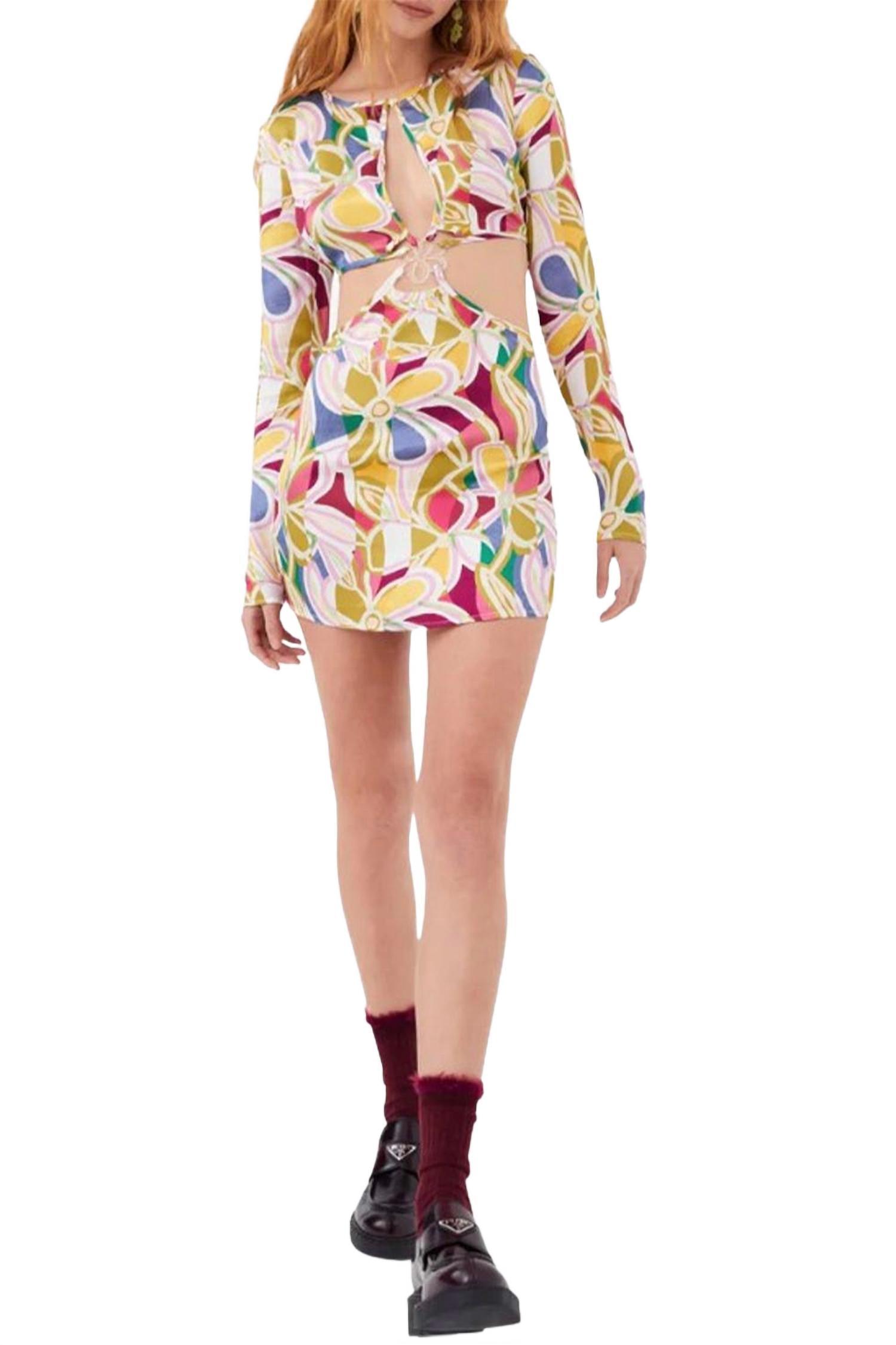 For Love & Lemons Thora Cutout Long Sleeve Mini Dress in Red | Lyst For Love & Lemons Thora Cutout Long Sleeve Mini Dress in Red | Lyst