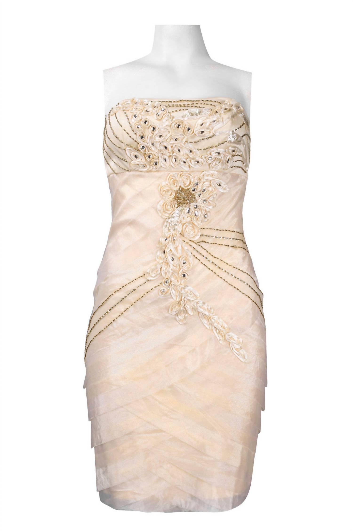 sachin and babi light blue dress Sue Wong Gold Beaded Mermaid Long Wedding Gown Champagne Ivory Bridal Sz 2