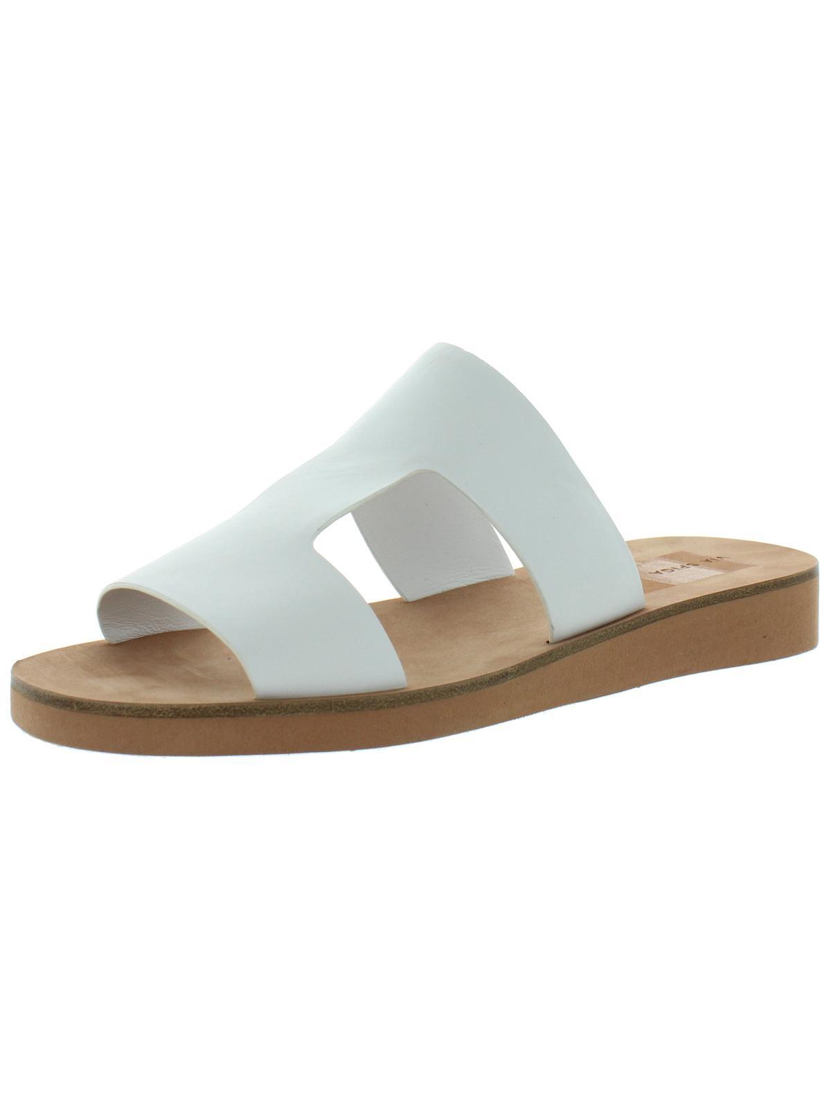 Via Spiga Blanka Leather Slip On Flat Sandals in White | Lyst