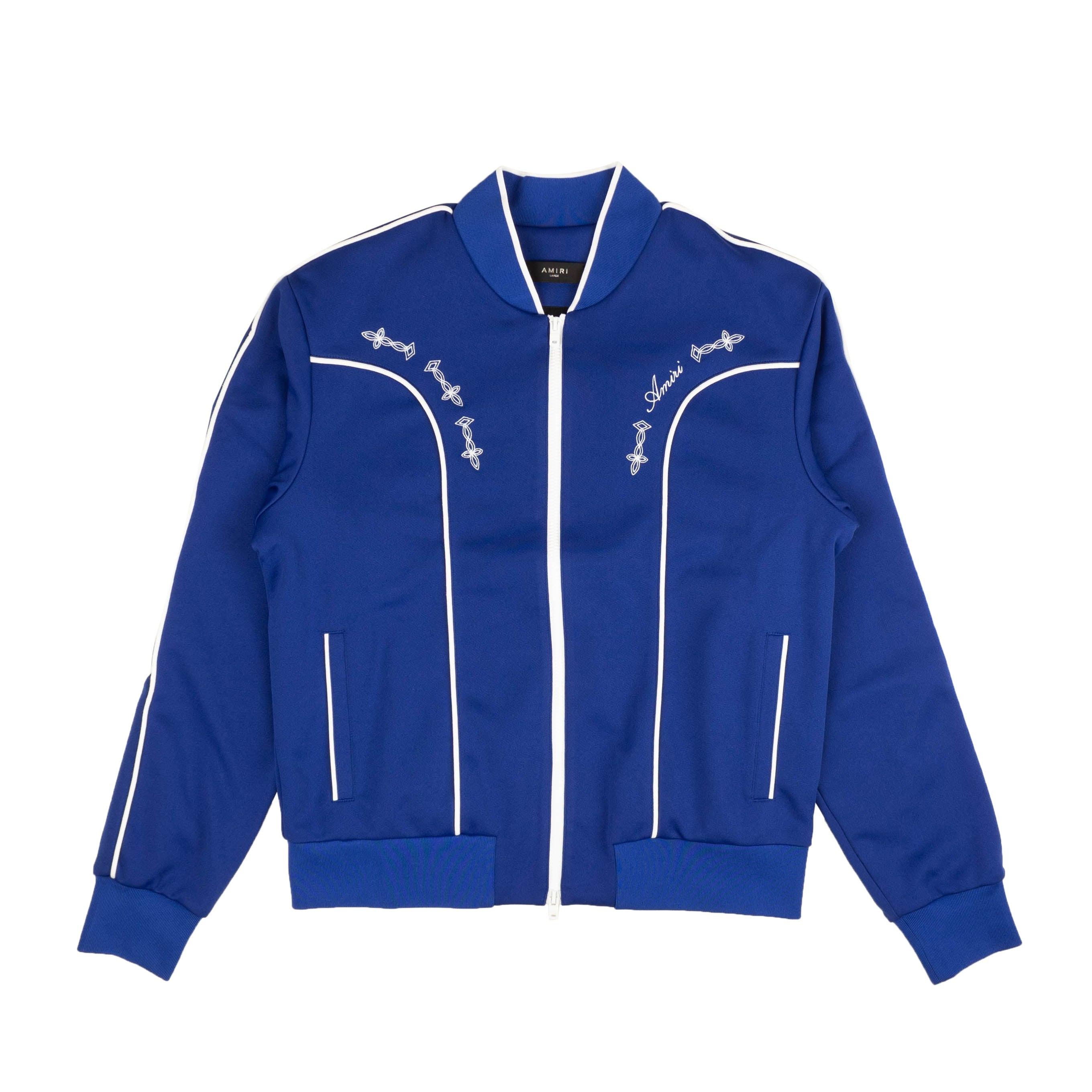 Amiri White Piping Western Track Jacket in Blue for Men | Lyst