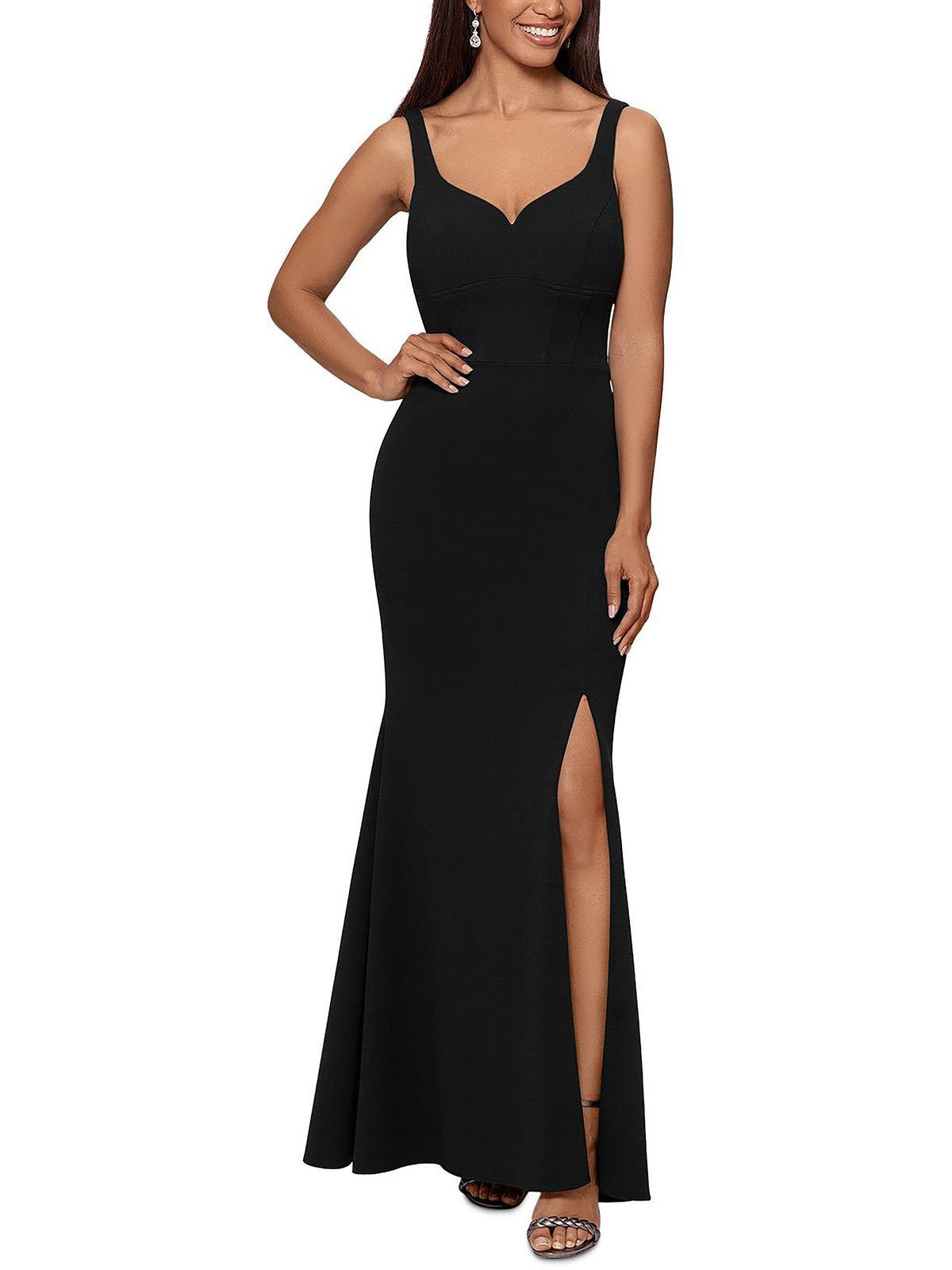 Xscape Crepe Evening Maxi Dress in Black | Lyst